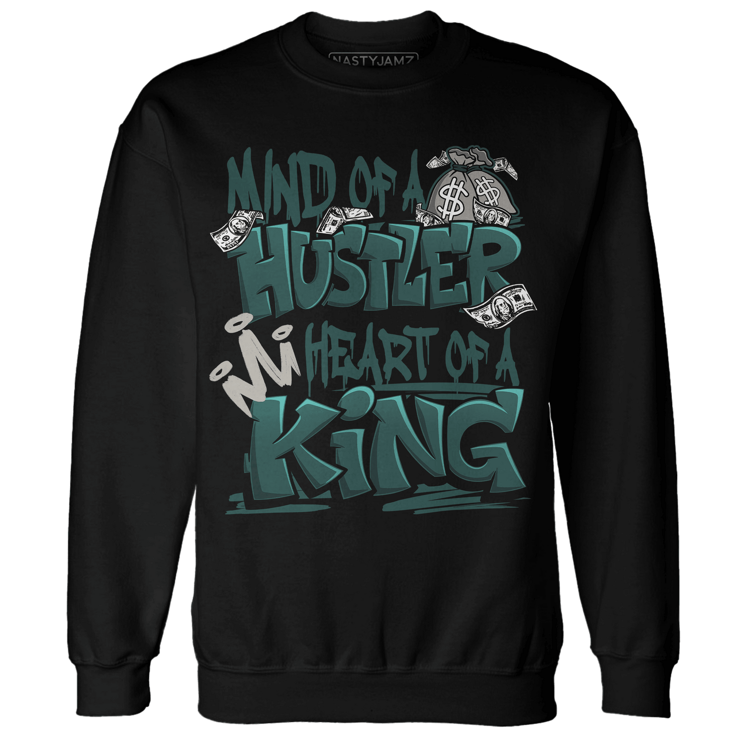 Oxidized Green 4s Sweatshirt Match Hustler Heart King - NastyJamz