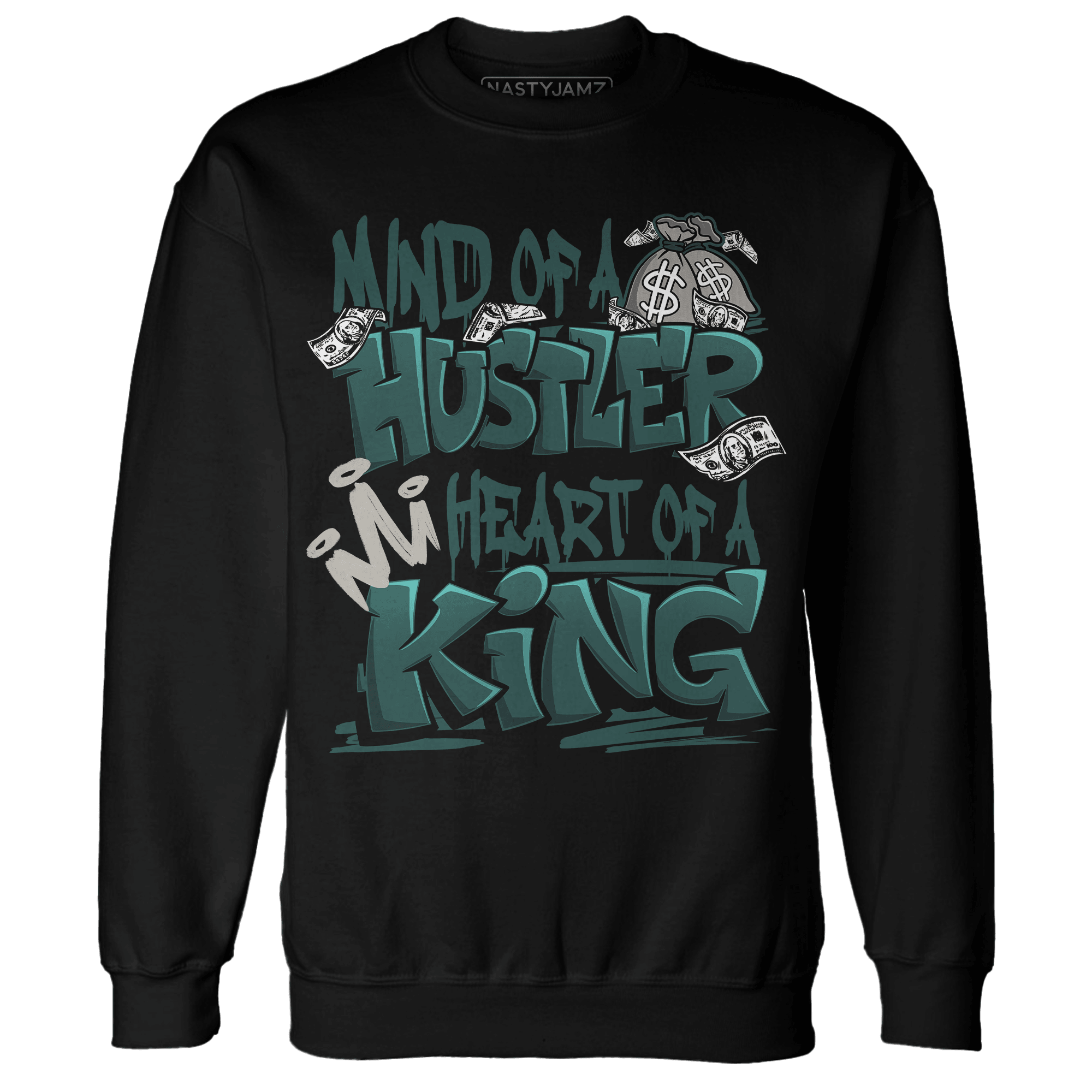 Oxidized Green 4s Sweatshirt Match Hustler Heart King - NastyJamz