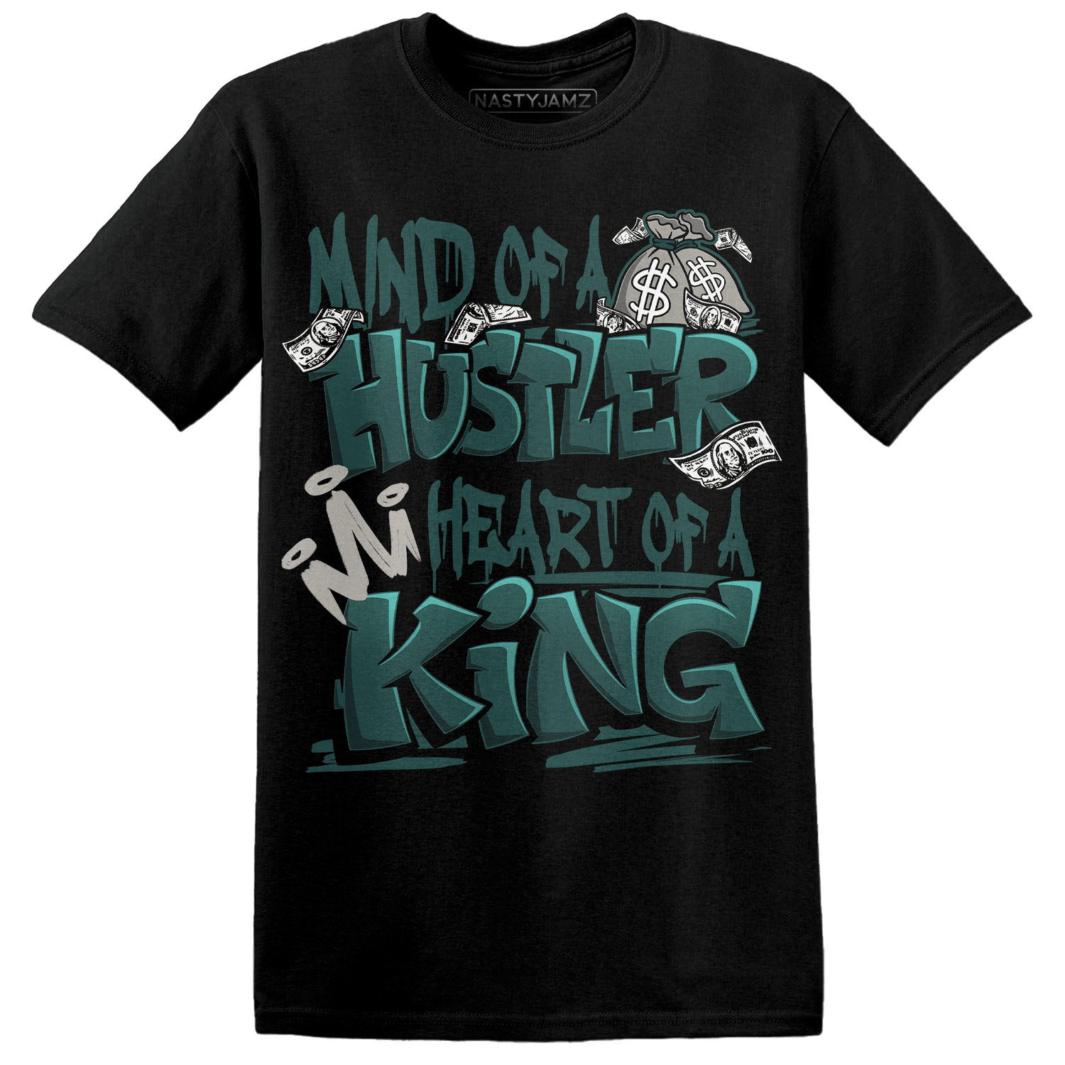 Oxidized Green 4s T Shirt Match Hustler Heart King - NastyJamz