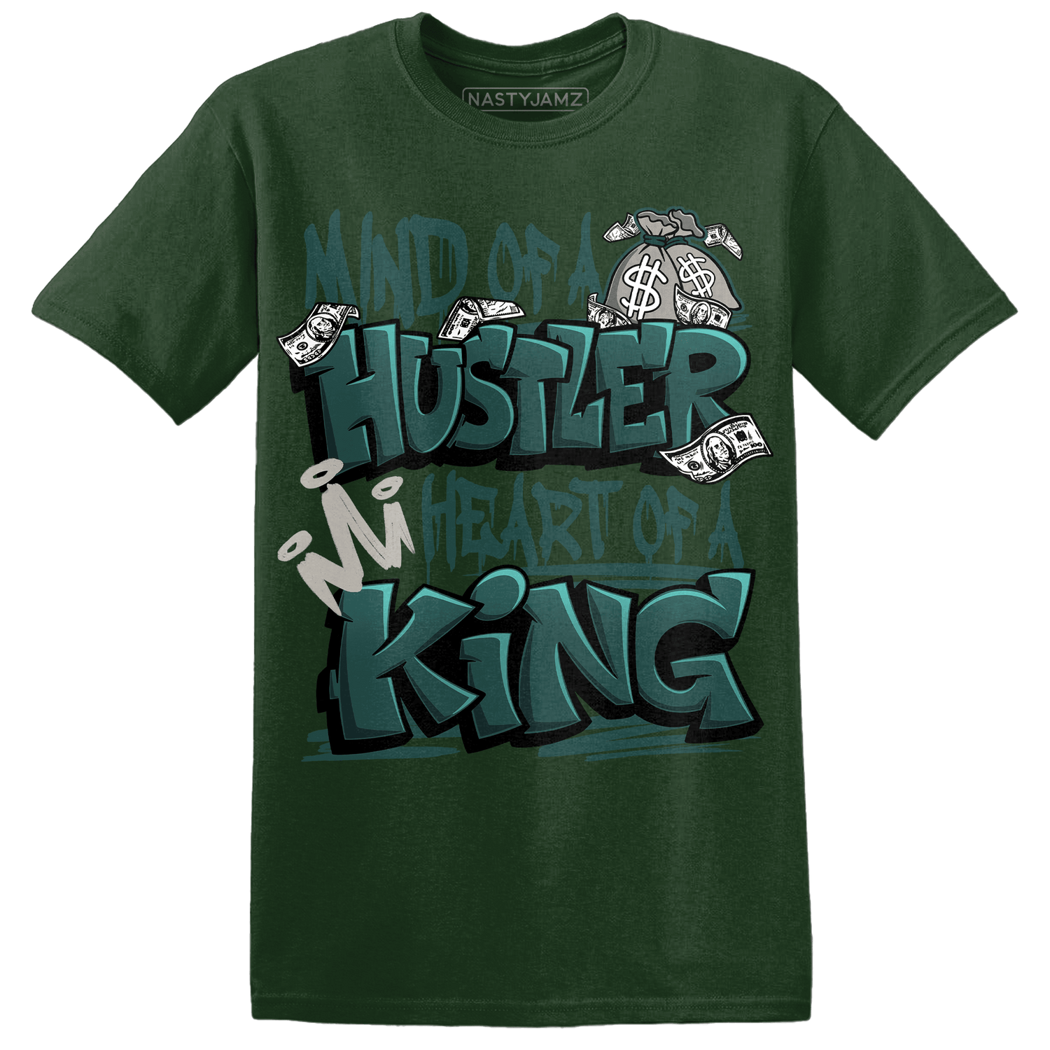 Oxidized Green 4s T Shirt Match Hustler Heart King - NastyJamz