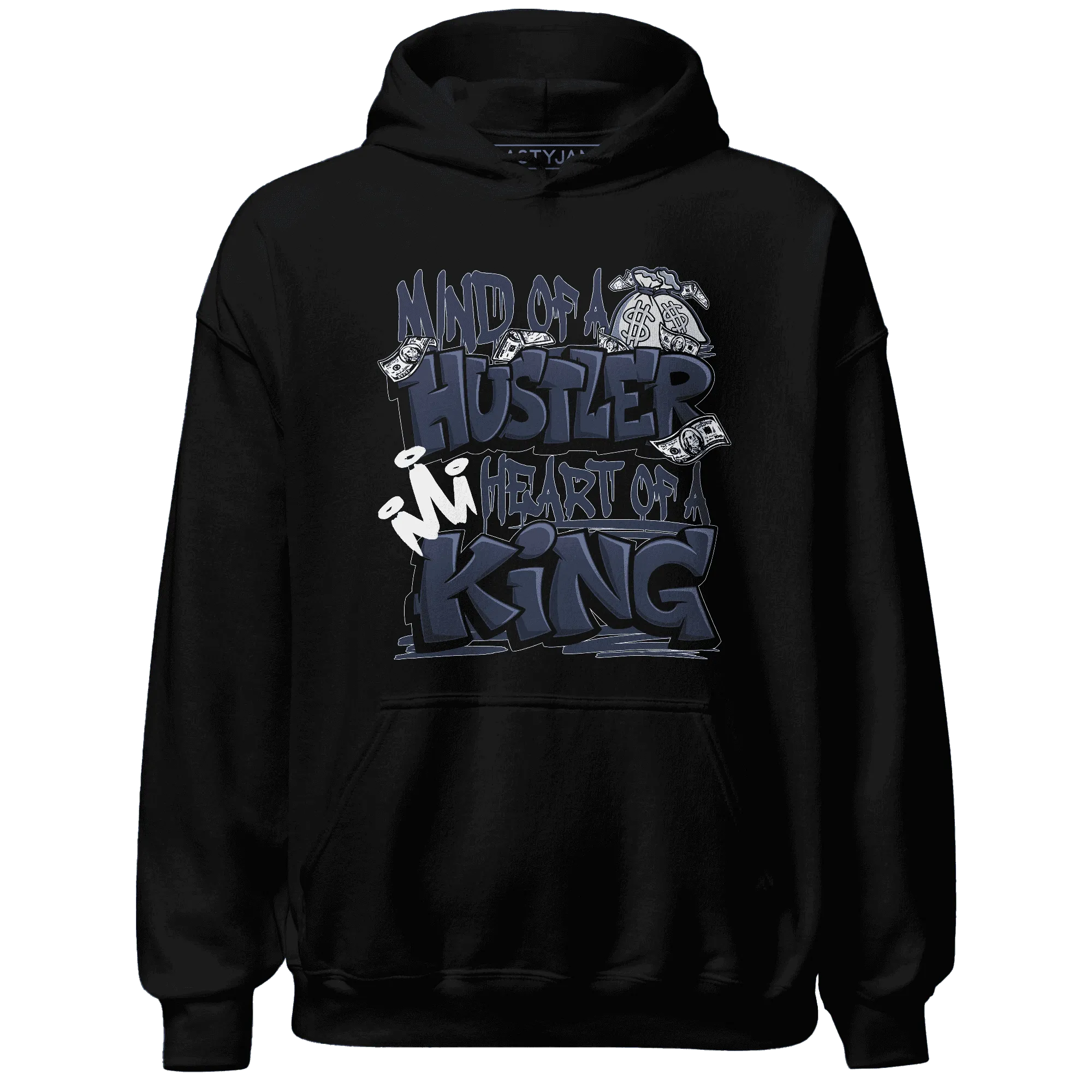 White-Navy-6s-Hoodie-Match-Hustler-Heart-King