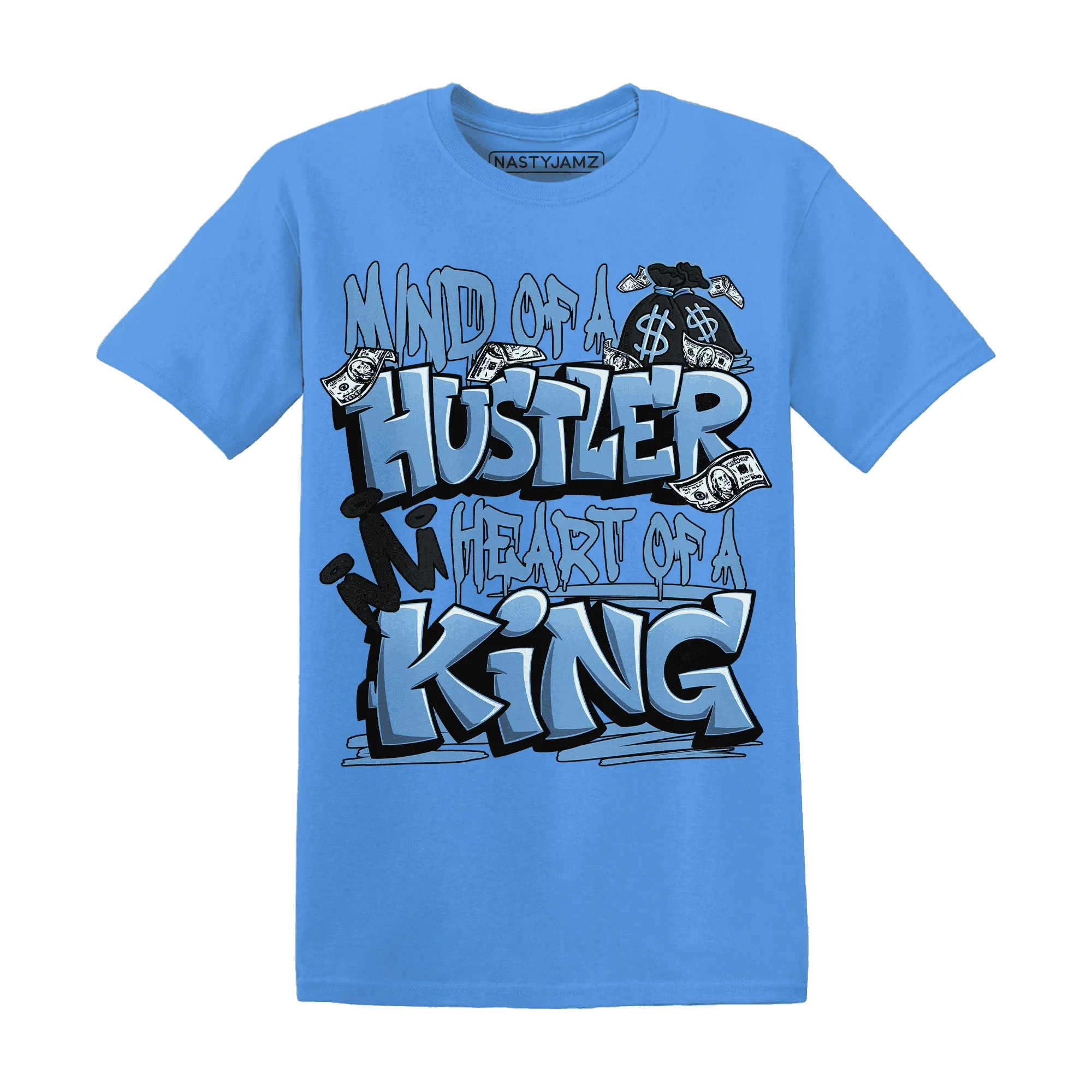 NastyJamz-AM-Plus-Black-Univercitii-Blue-T-Shirt-Match-Hustler-Heart-King