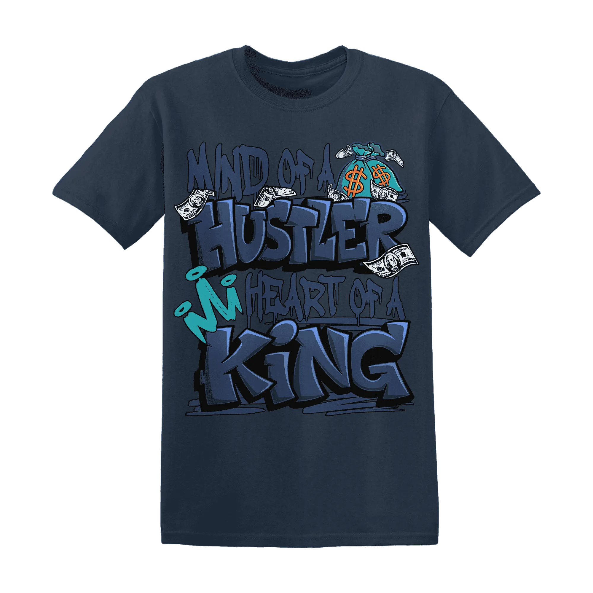 NastyJamz-AM-Plus-Drift-Midnight-Navy-Total-Orange-Dusty-Cactus-T-Shirt-Match-Hustler-Heart-King