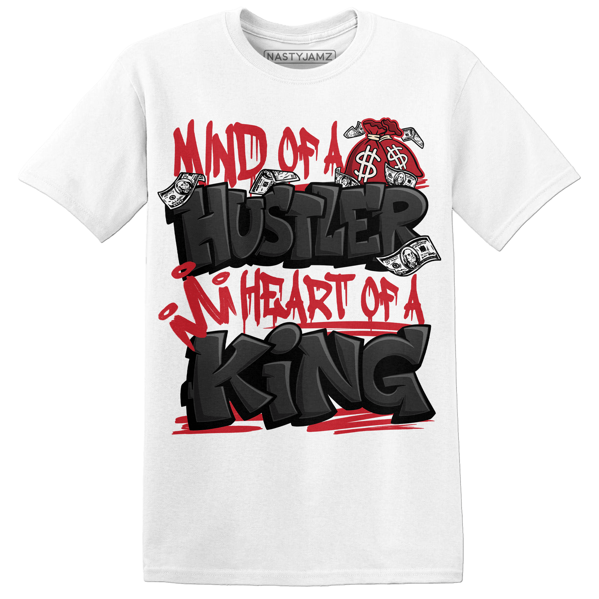 Jumman Jack Universityy Red T Shirt Match Hustler Heart King - NastyJamz