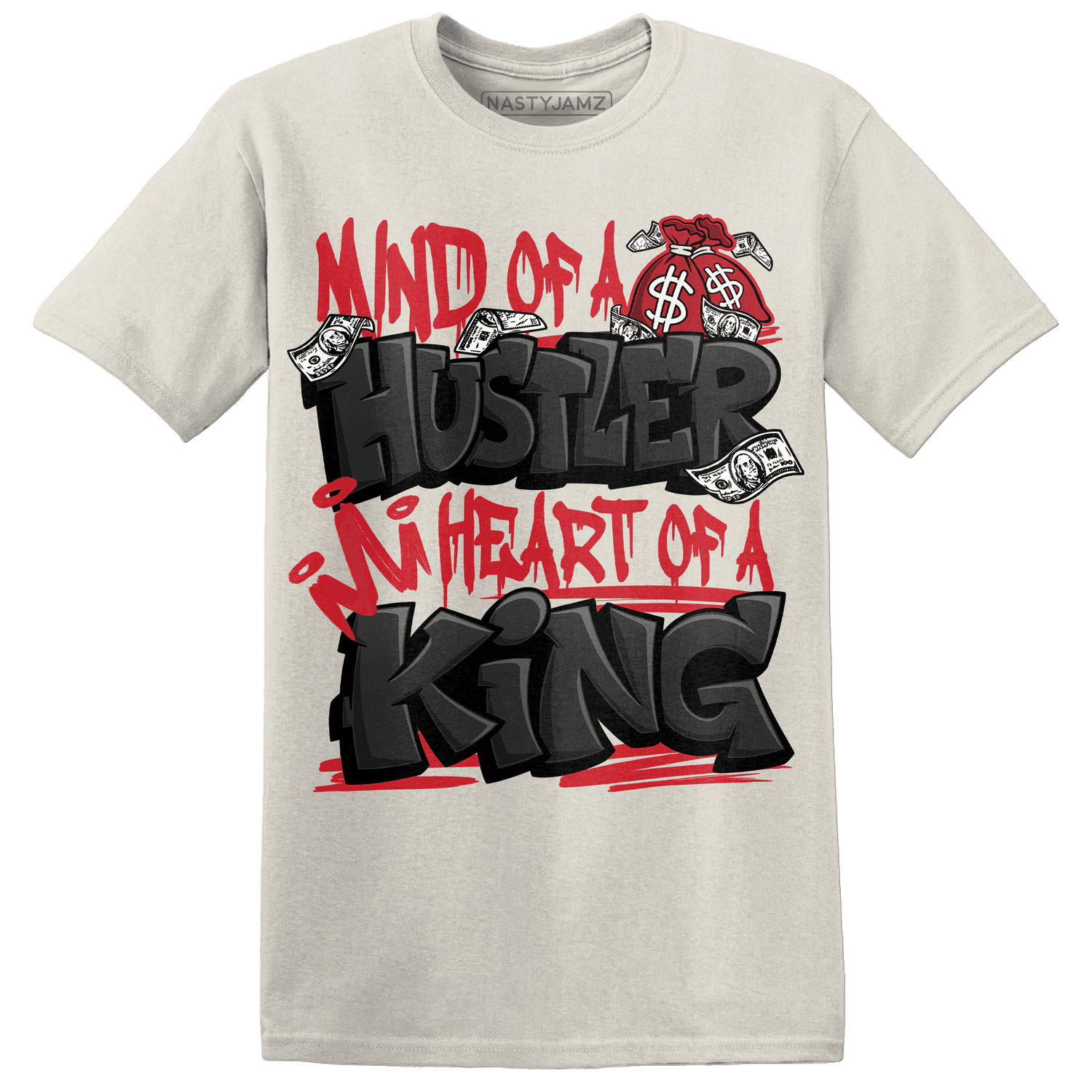 Jumman Jack Universityy Red T Shirt Match Hustler Heart King - NastyJamz