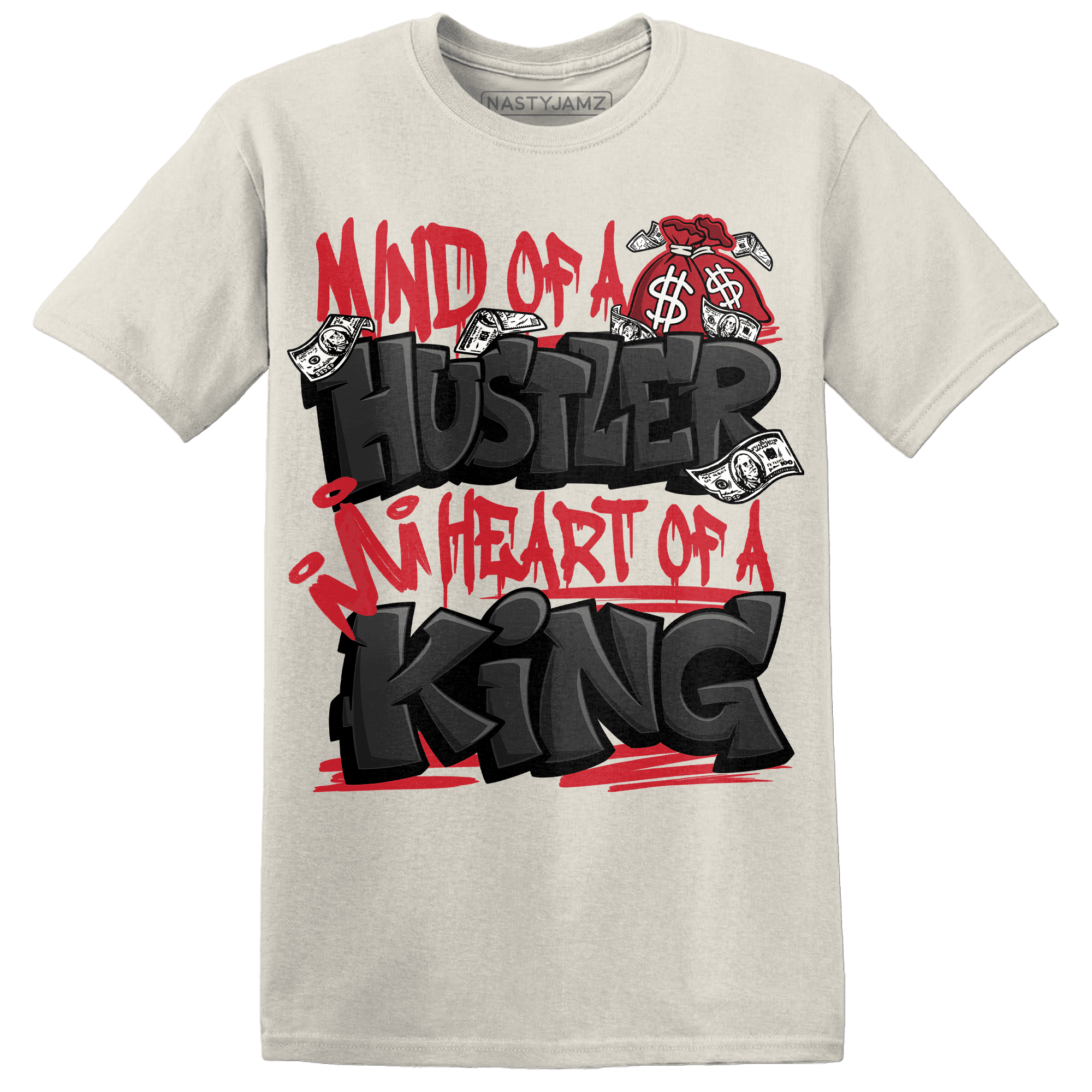 Jumman Jack Universityy Red T Shirt Match Hustler Heart King - NastyJamz