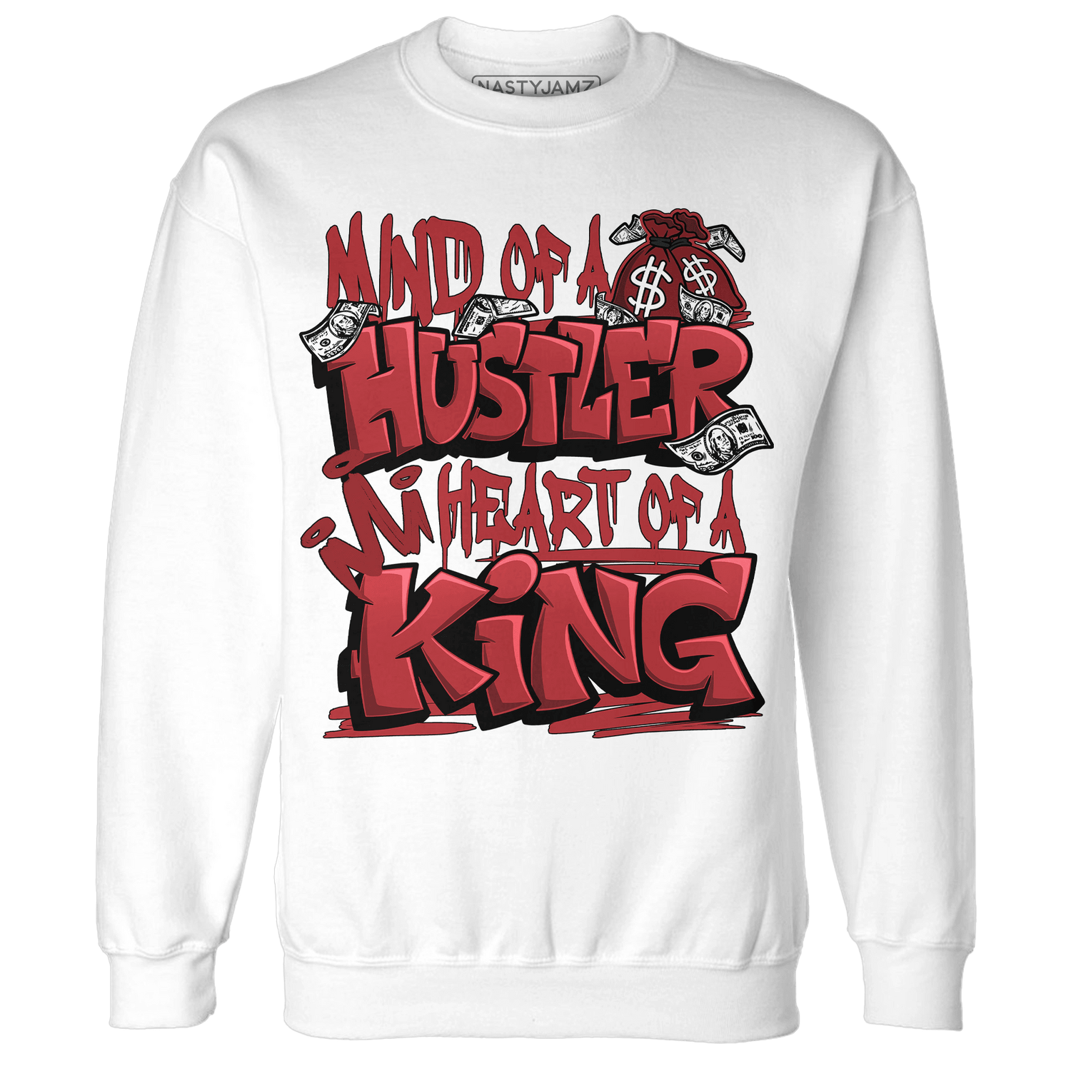 Cherry 12s Sweatshirt Match Hustler Heart King - NastyJamz