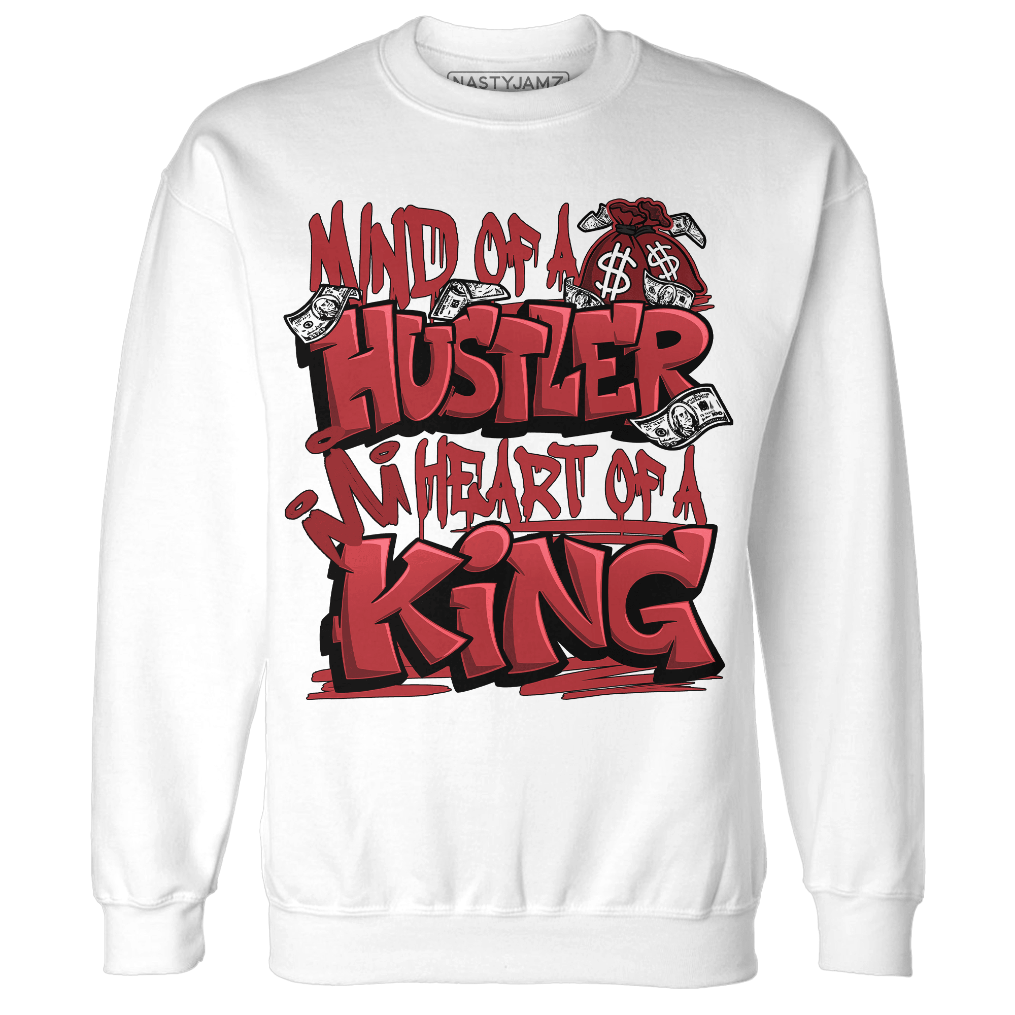 Cherry 12s Sweatshirt Match Hustler Heart King - NastyJamz