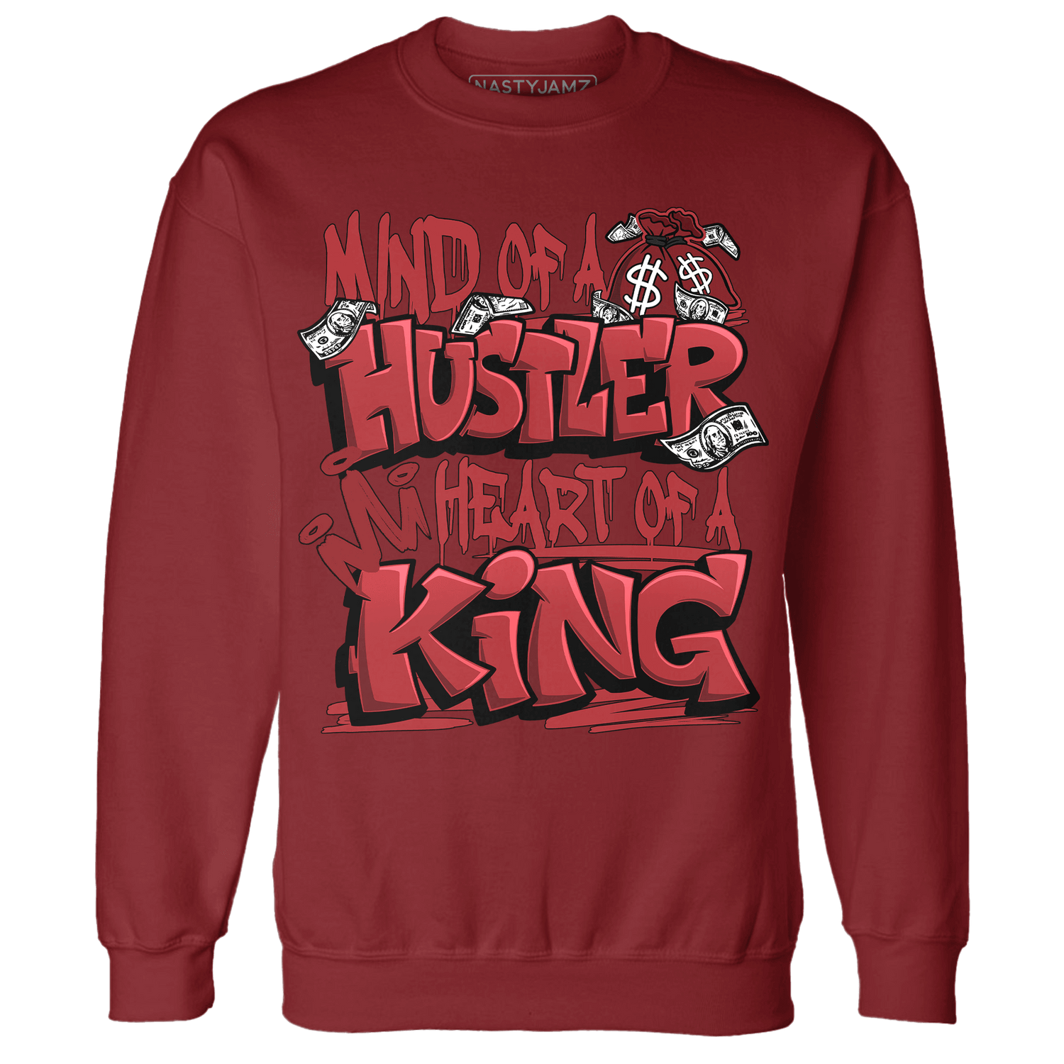 Cherry 12s Sweatshirt Match Hustler Heart King - NastyJamz