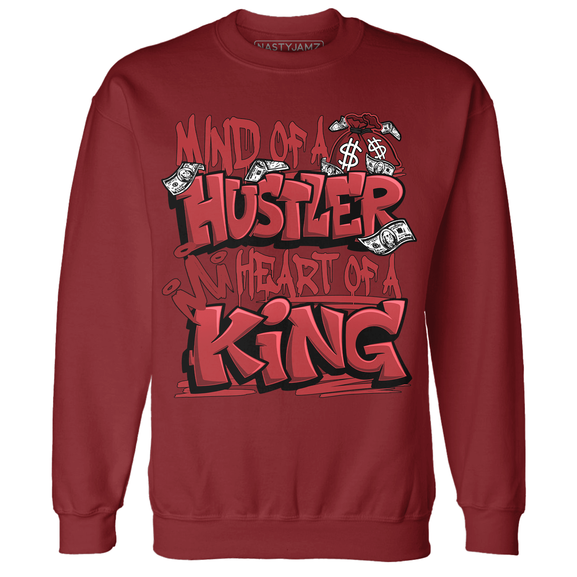 Cherry 12s Sweatshirt Match Hustler Heart King - NastyJamz