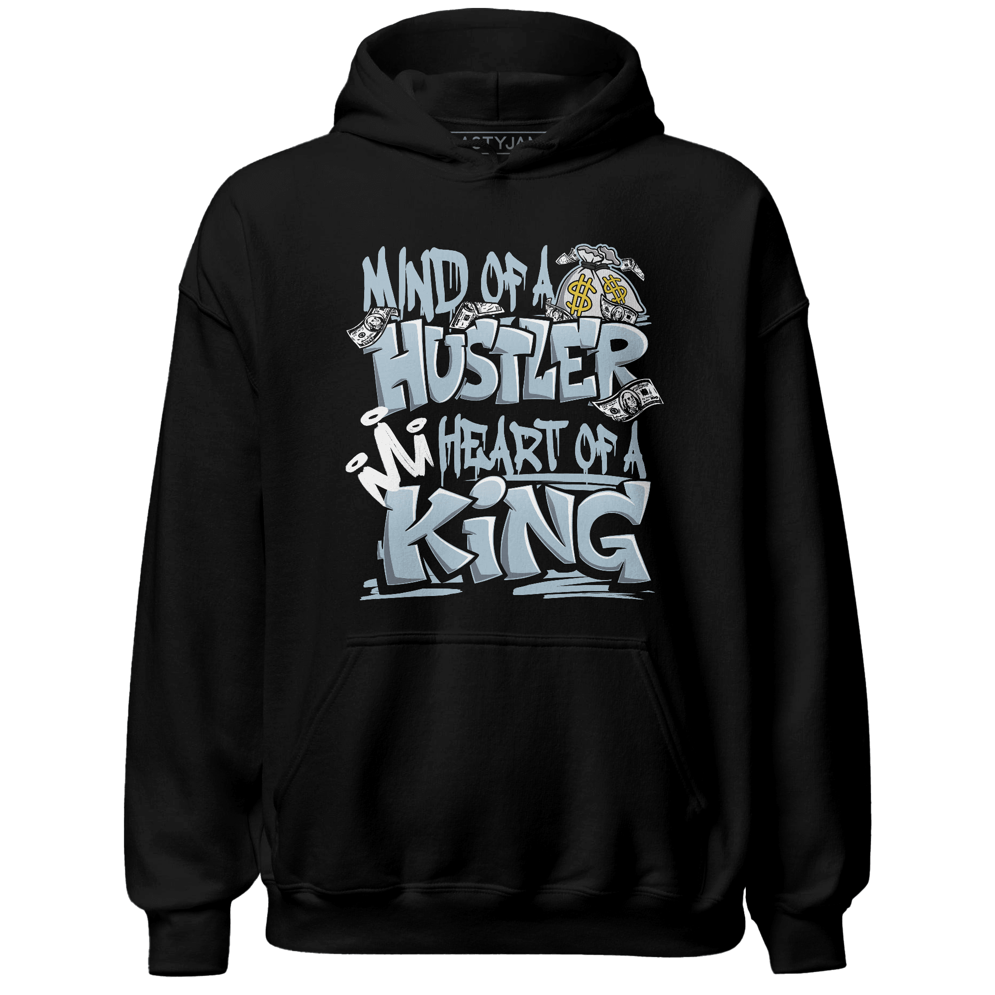 Blue Grey 13s Hoodie Match Hustler Heart King - NastyJamz