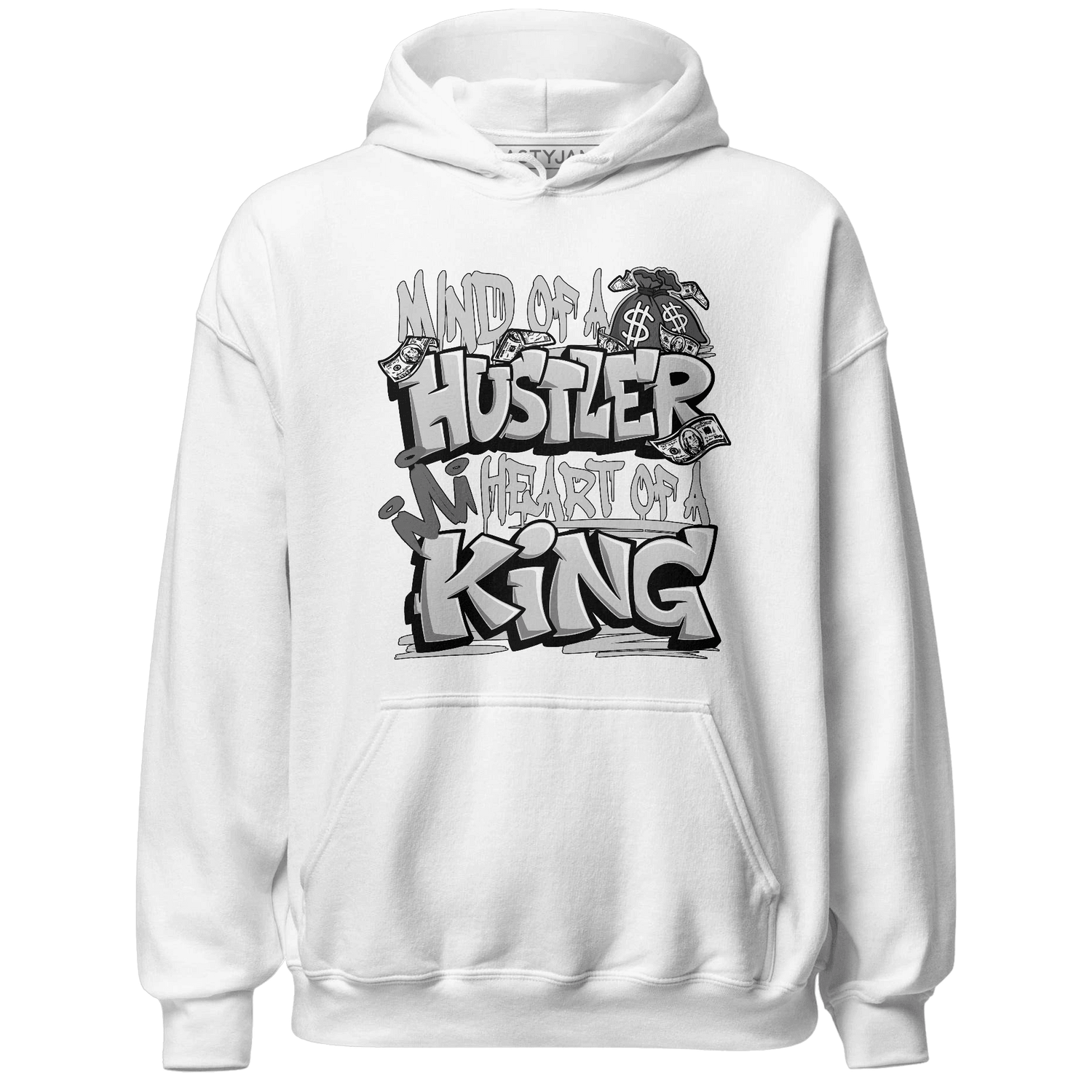 Retro High OG Black White 1s Hoodie Match Hustler Heart King - NastyJamz