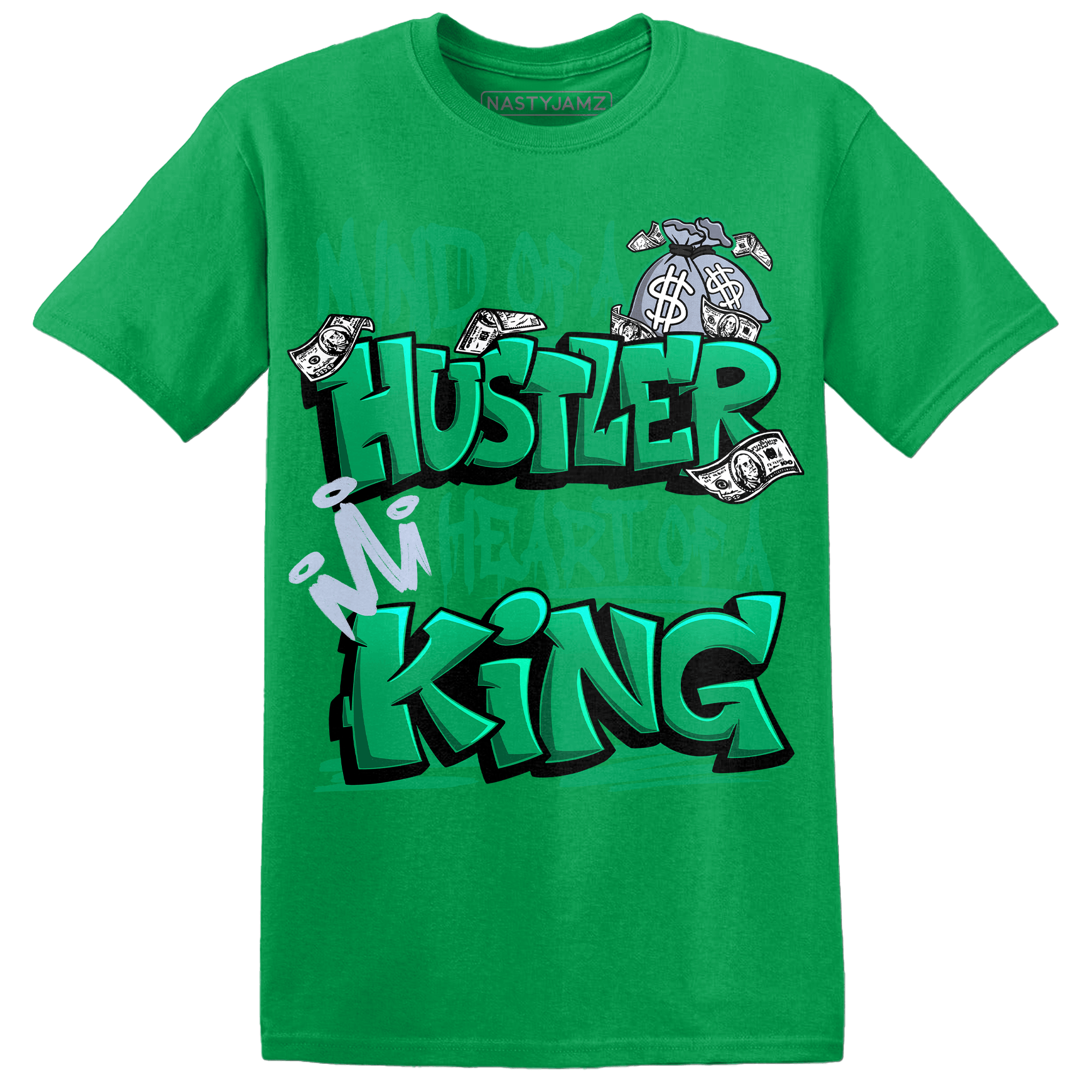 Lucky Green 5s T Shirt Match Hustler Heart King - NastyJamz