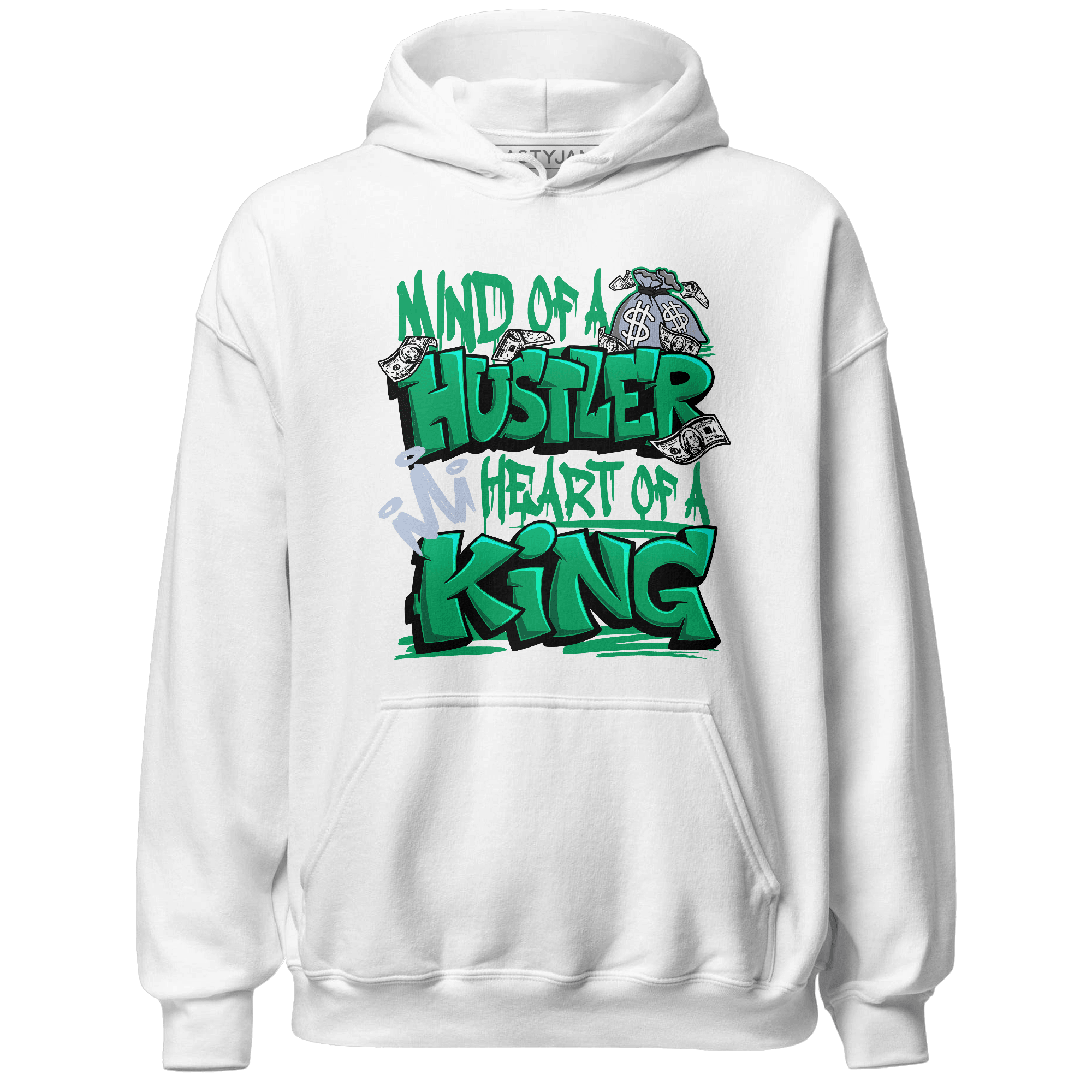 Lucky Green 5s Hoodie Match Hustler Heart King - NastyJamz