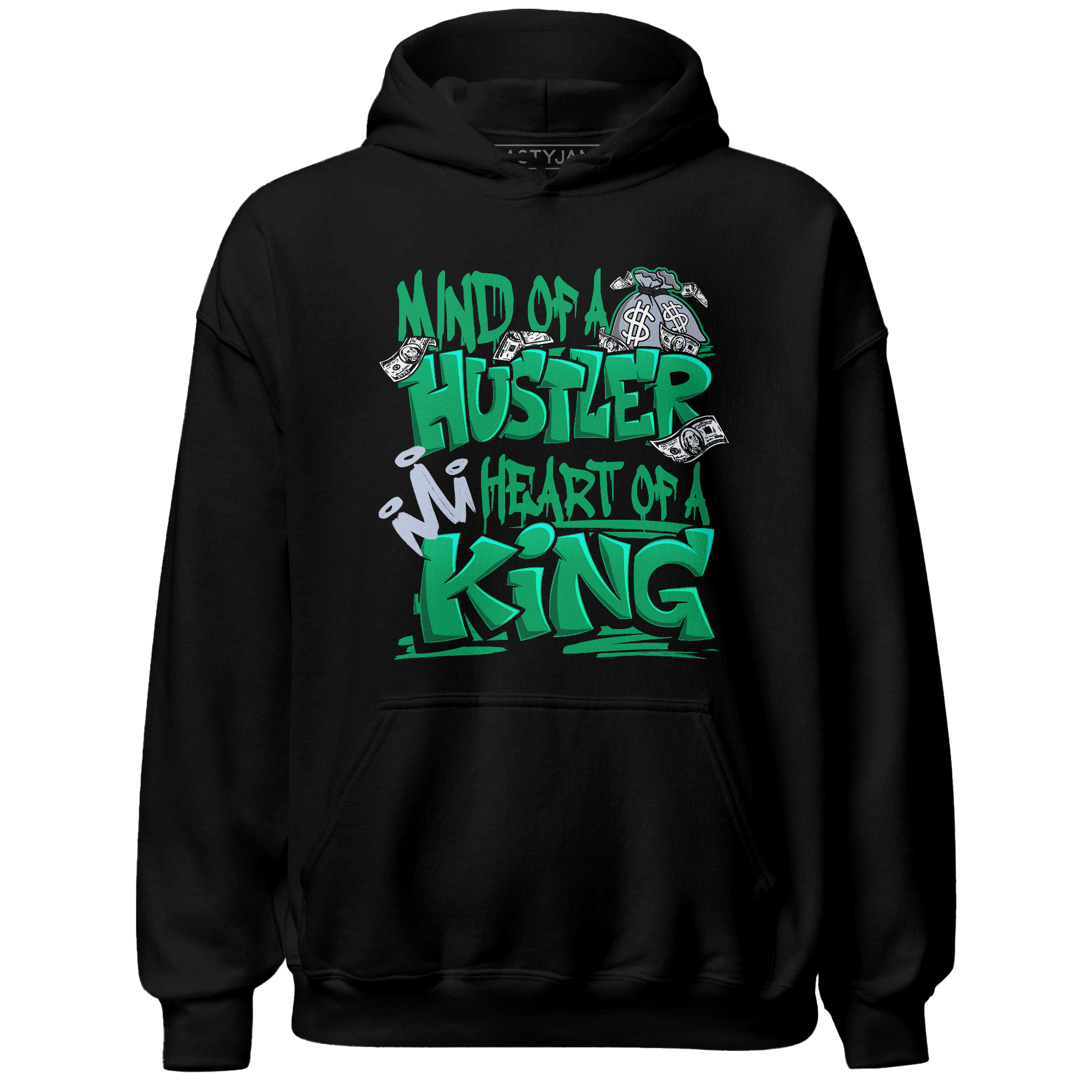 Lucky Green 5s Hoodie Match Hustler Heart King - NastyJamz