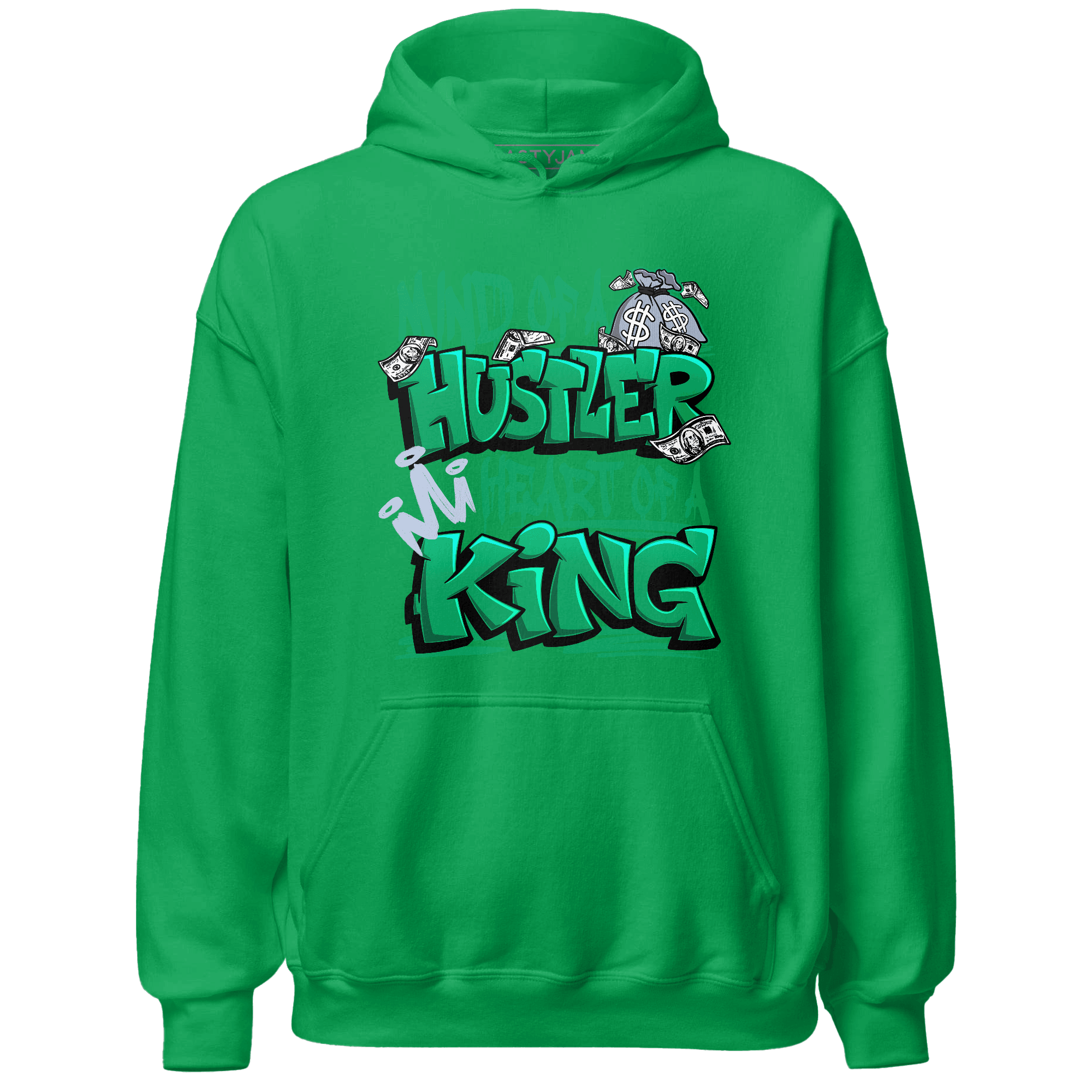 Lucky Green 5s Hoodie Match Hustler Heart King - NastyJamz
