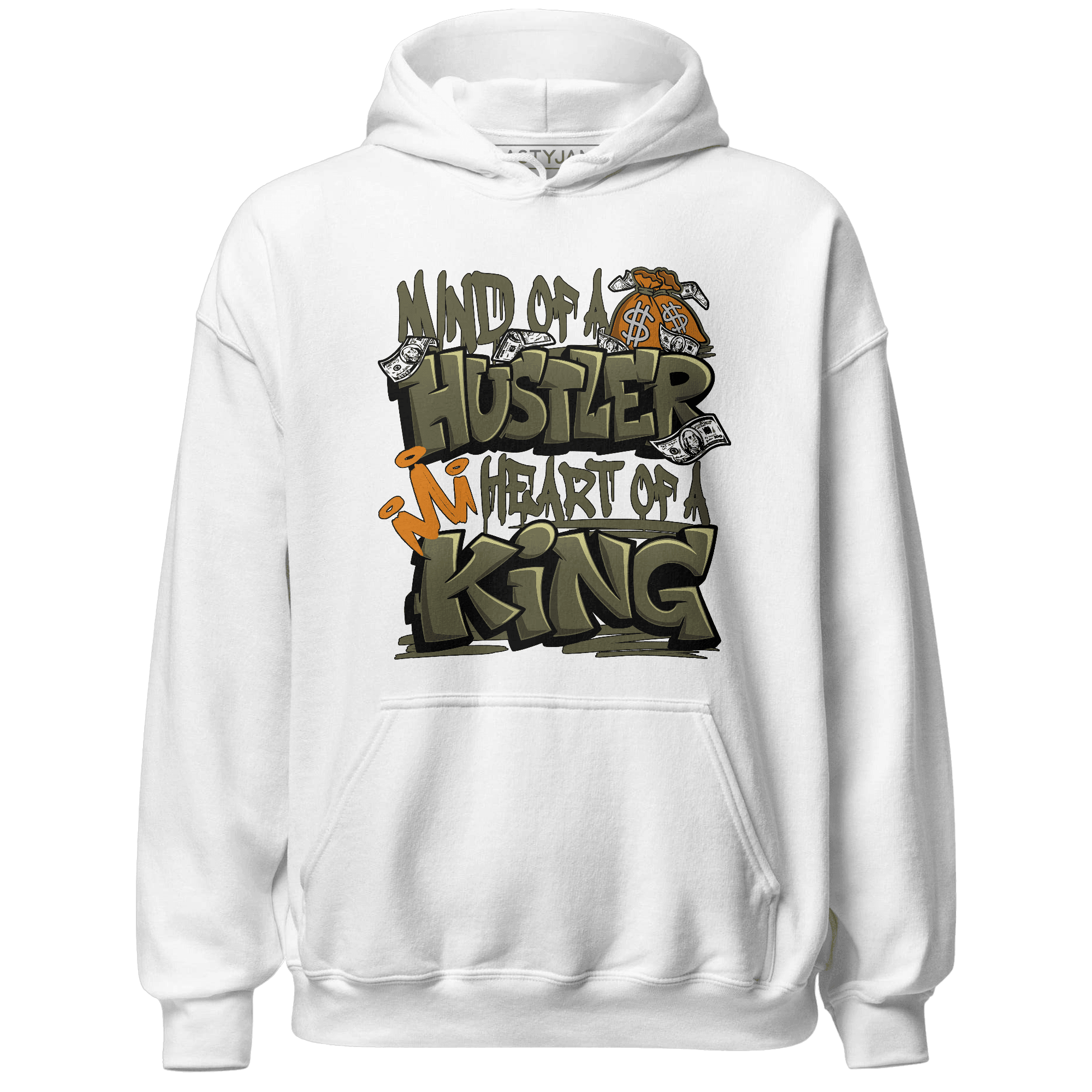 Olive 5s Hoodie Match Hustler Heart King - NastyJamz