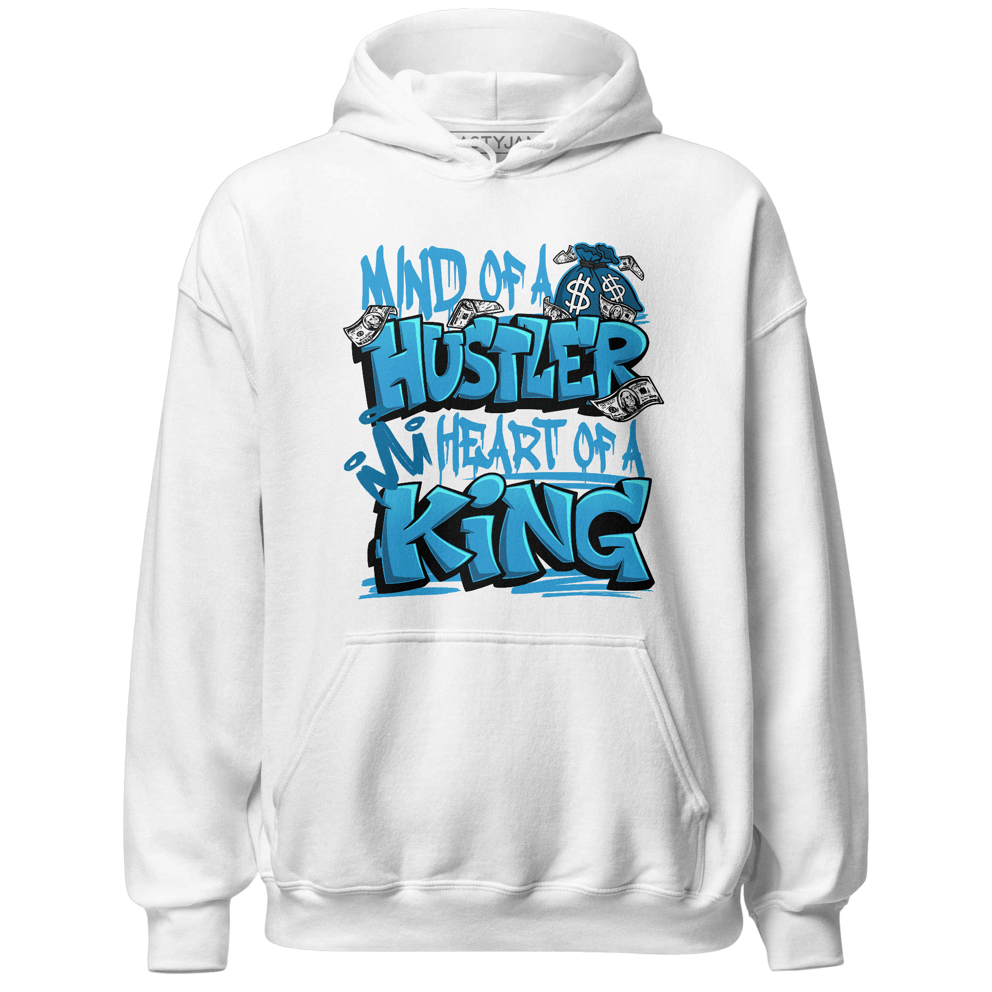 Powder Blue 9s Hoodie Match Hustler Heart King - NastyJamz