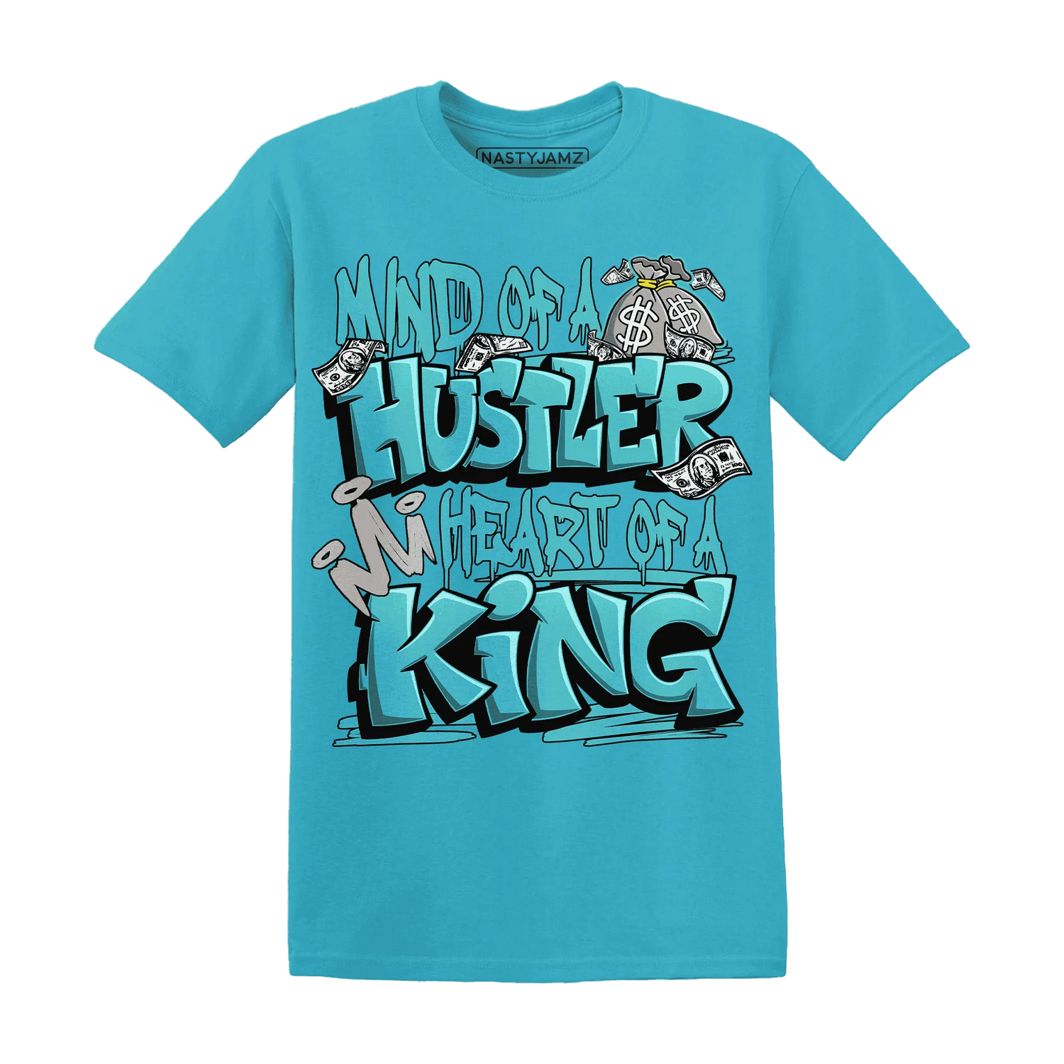 NastyJamz-NBL-Cyan-Burst-9060-T-Shirt-Match-Hustler-Heart-King