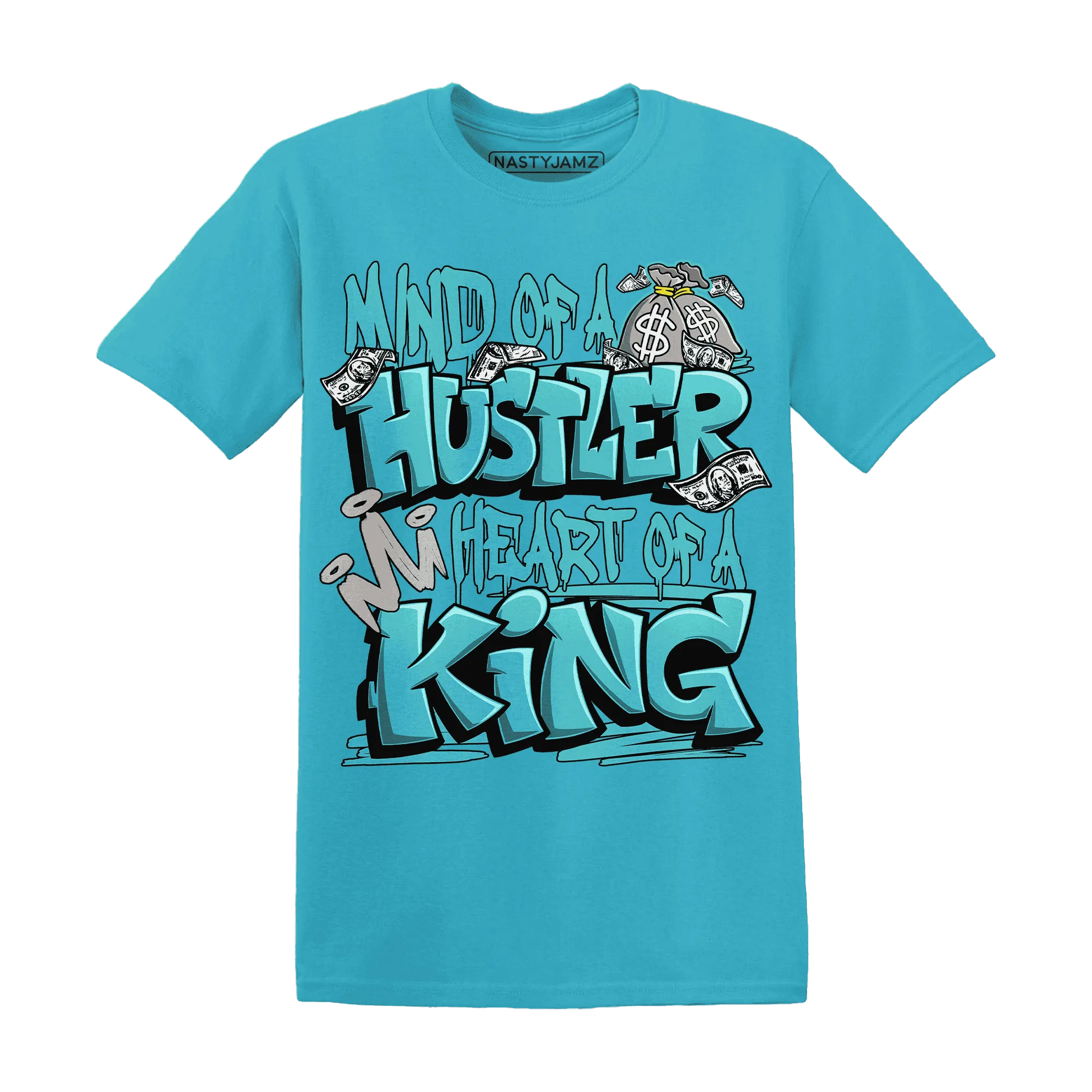 NastyJamz-NBL-Cyan-Burst-9060-T-Shirt-Match-Hustler-Heart-King