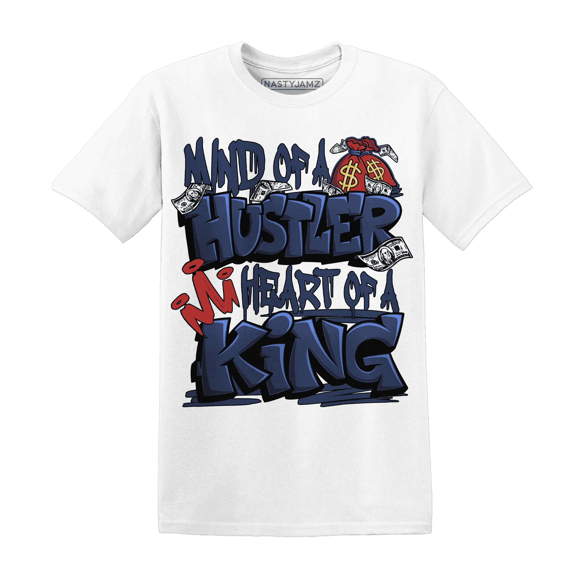 VaporMax-Air-Plus-Midnight-Navy-Gold-Black-NastyJamz-T-Shirt-Match-Hustler-Heart-King