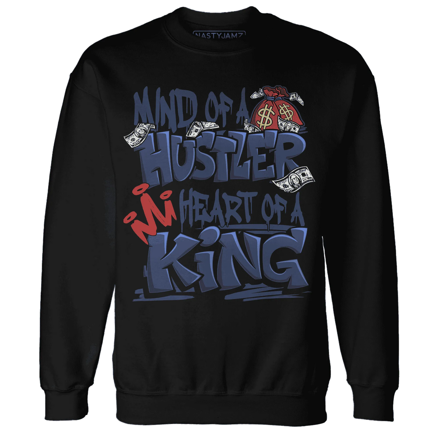 VaporMax-Air-Plus-Midnight-Navy-Gold-Black-NastyJamz-Sweatshirt-Match-Hustler-Heart-King