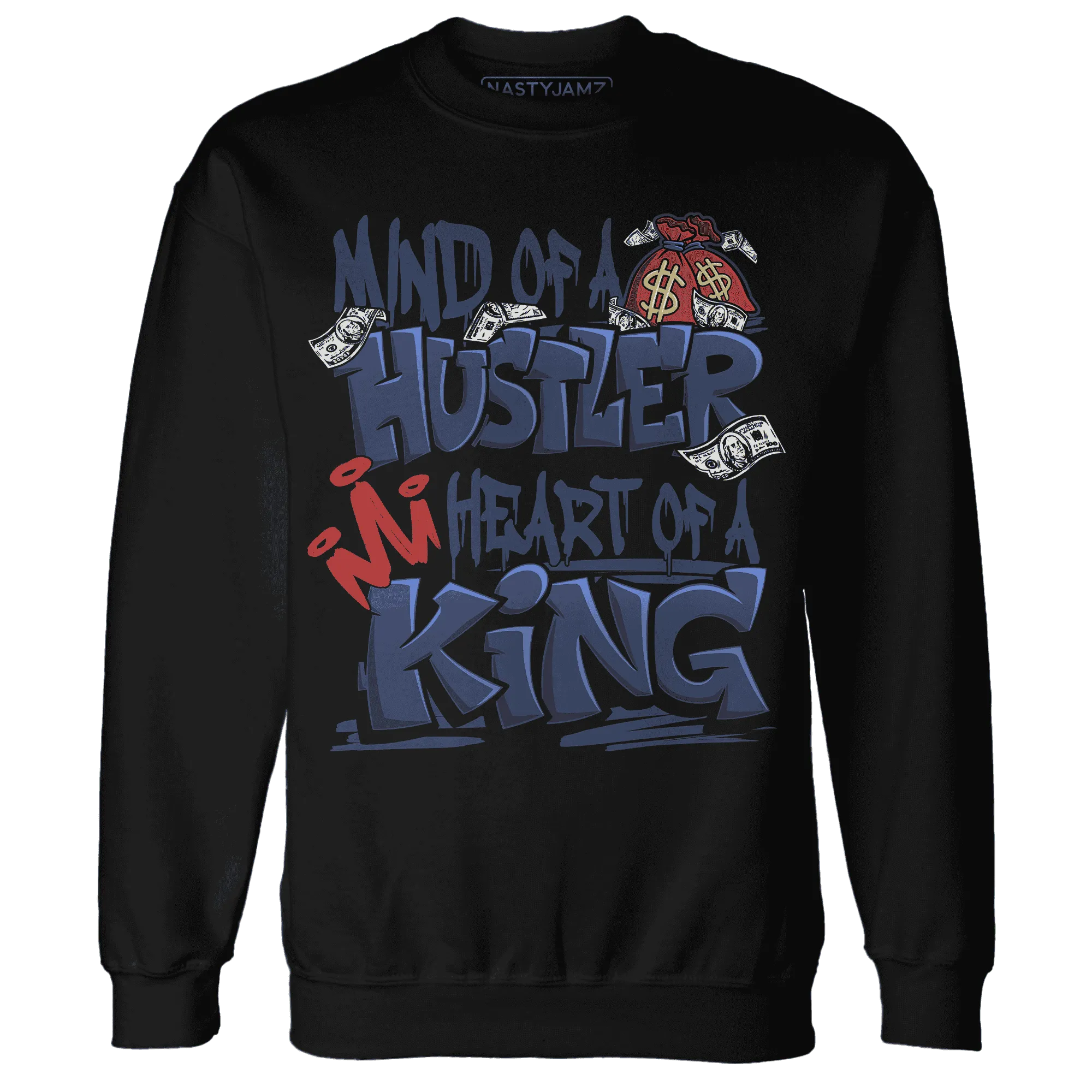 VaporMax-Air-Plus-Midnight-Navy-Gold-Black-NastyJamz-Sweatshirt-Match-Hustler-Heart-King