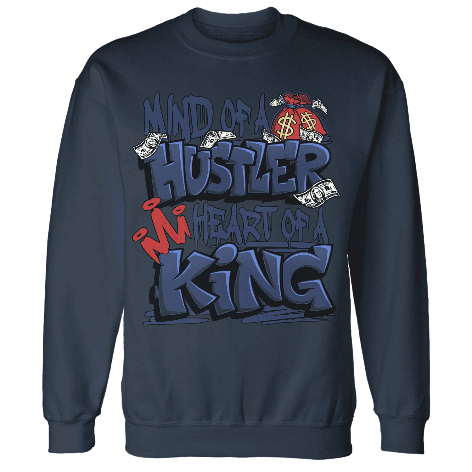 VaporMax-Air-Plus-Midnight-Navy-Gold-Black-NastyJamz-Sweatshirt-Match-Hustler-Heart-King