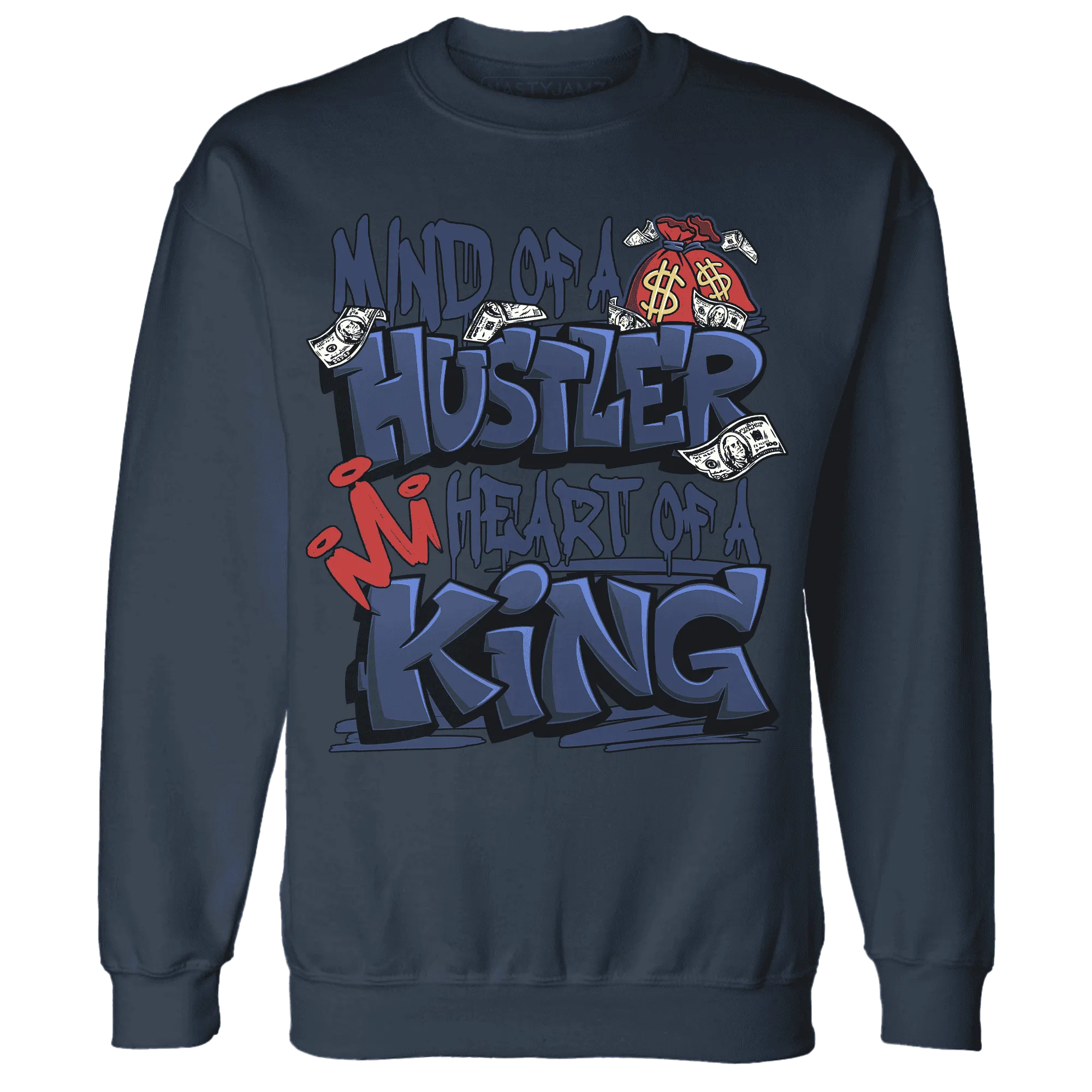 VaporMax-Air-Plus-Midnight-Navy-Gold-Black-NastyJamz-Sweatshirt-Match-Hustler-Heart-King