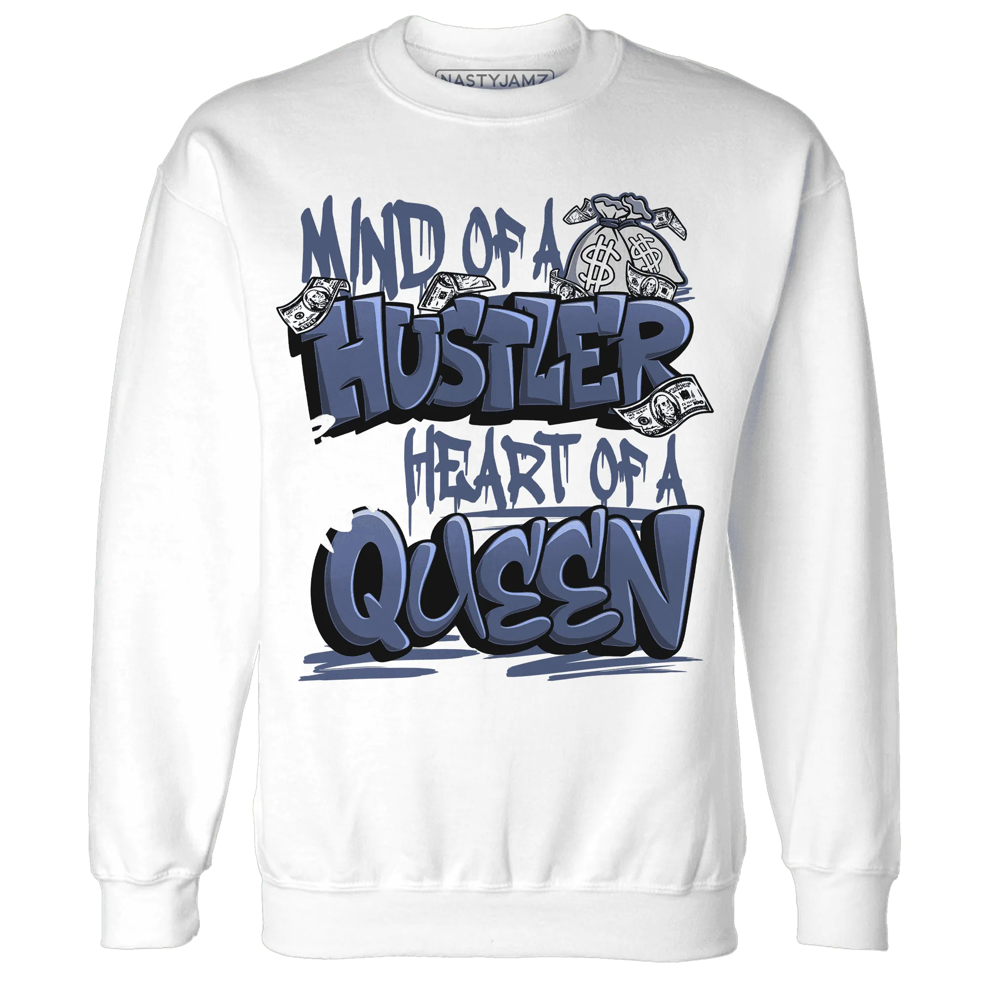 Low-Diffused-Blue-11s-Sweatshirt-Match-Hustler-Heart-Queen