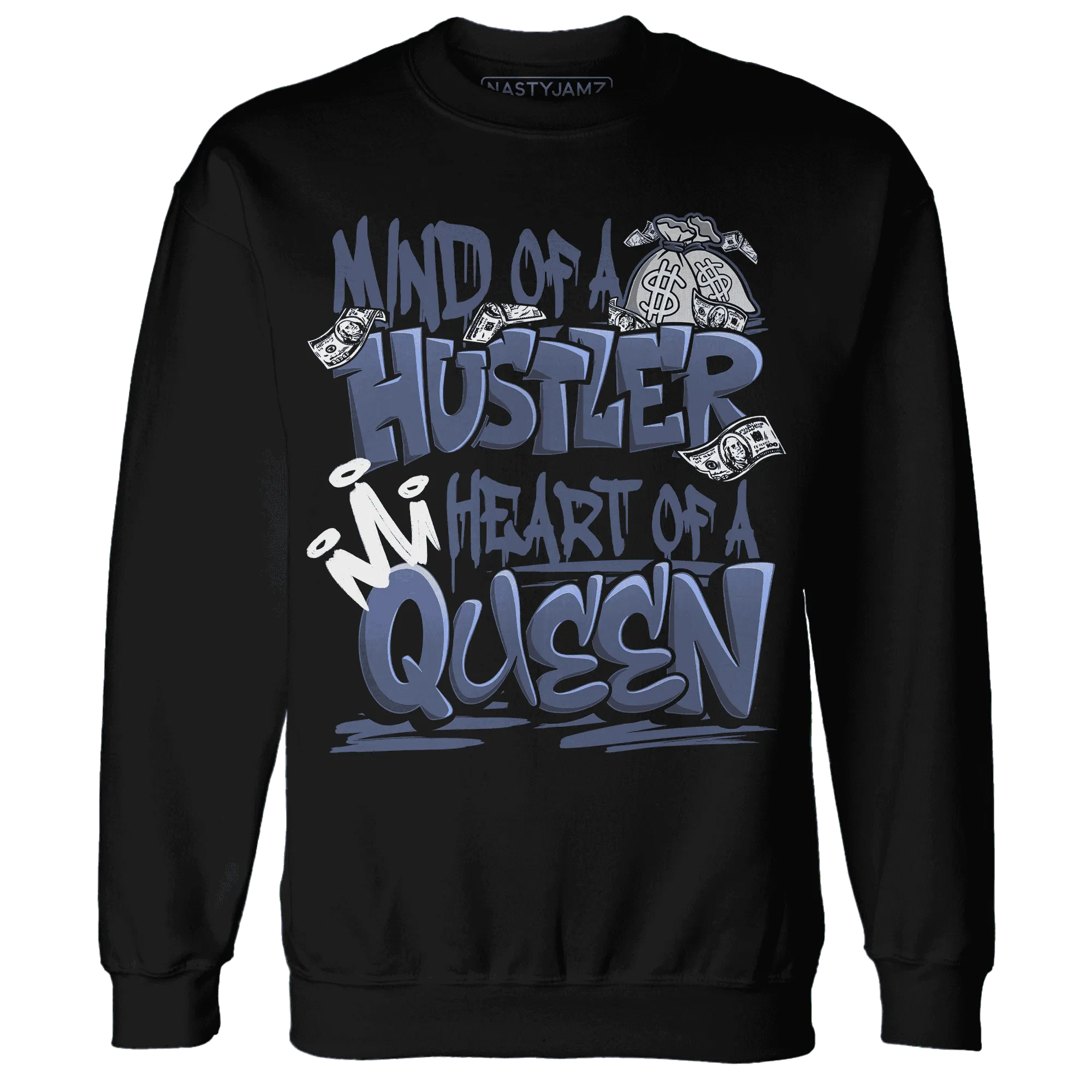 Low-Diffused-Blue-11s-Sweatshirt-Match-Hustler-Heart-Queen