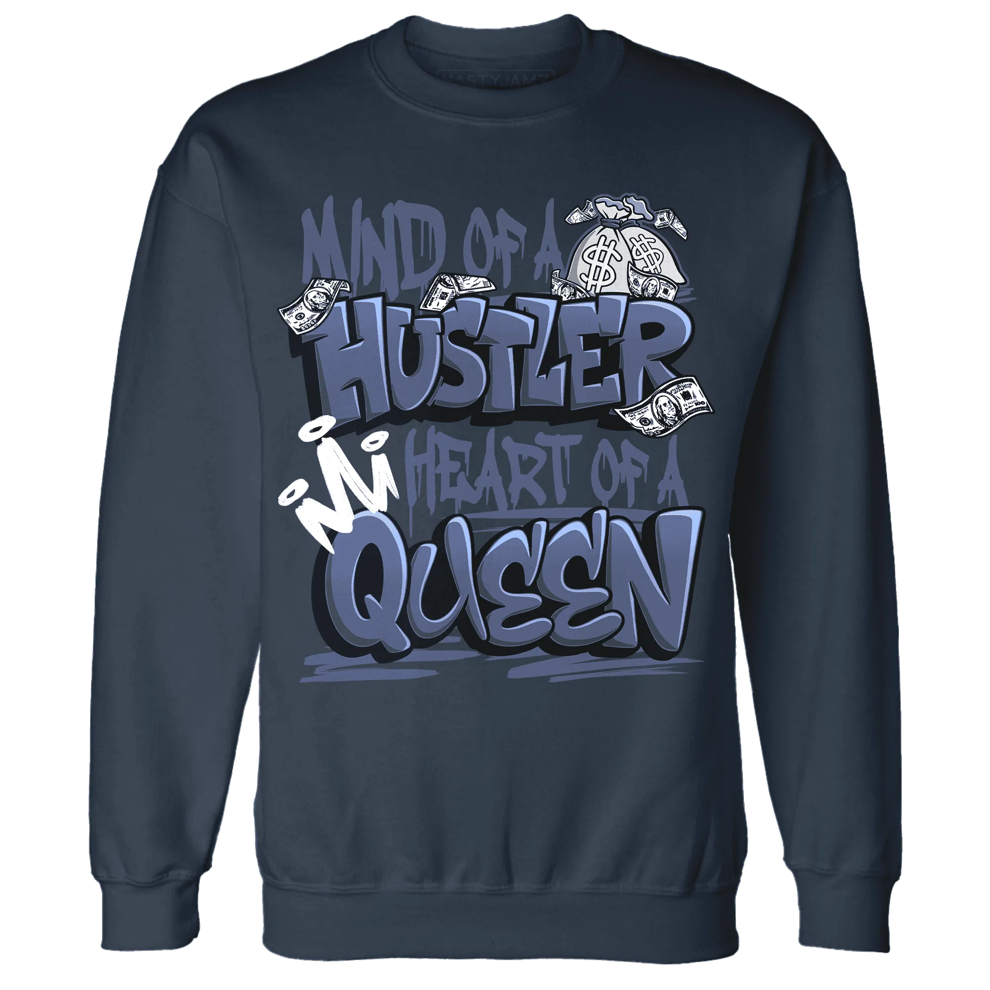 Low-Diffused-Blue-11s-Sweatshirt-Match-Hustler-Heart-Queen