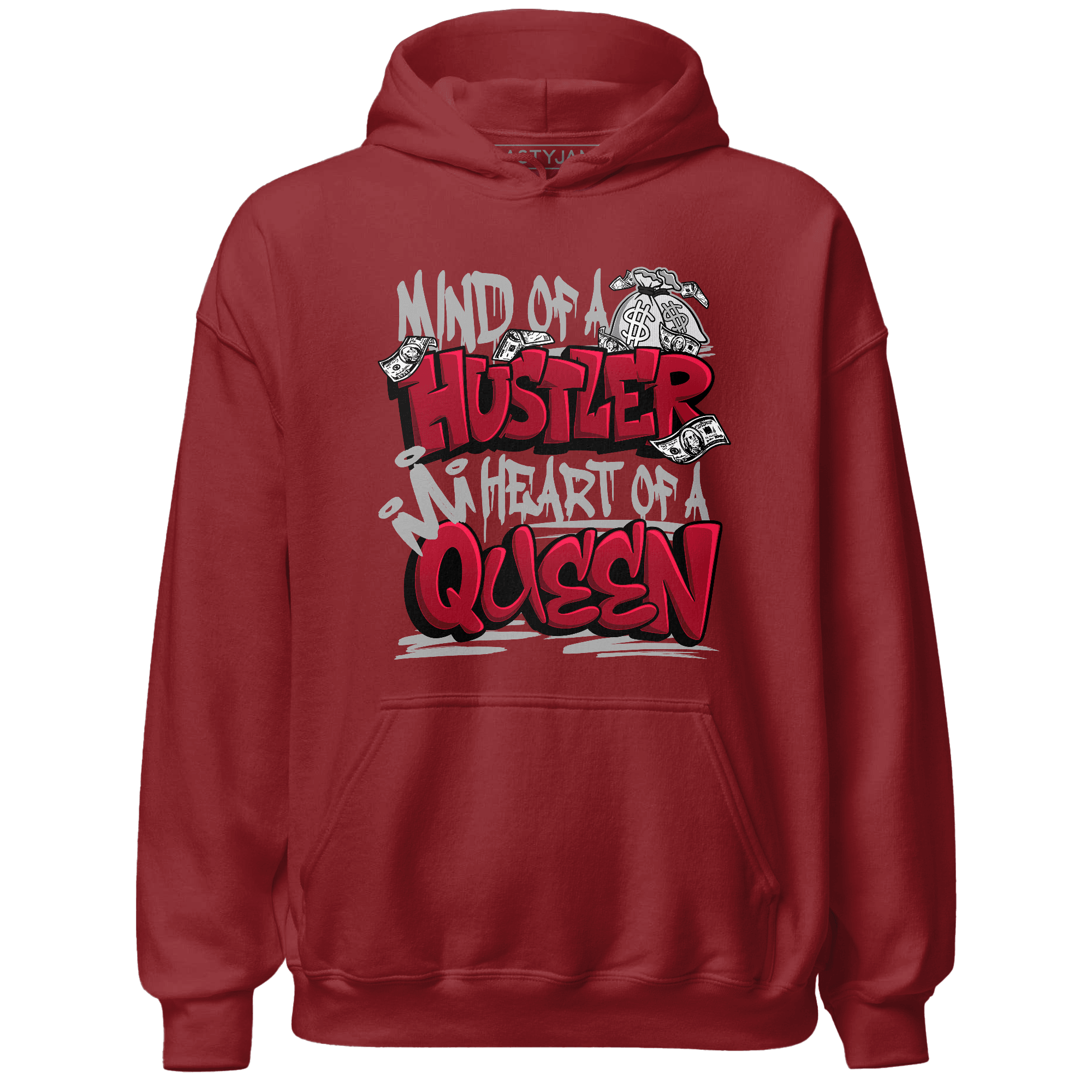 Retro Red Taxi 12s Hoodie Match Hustler Heart Queen - NastyJamz