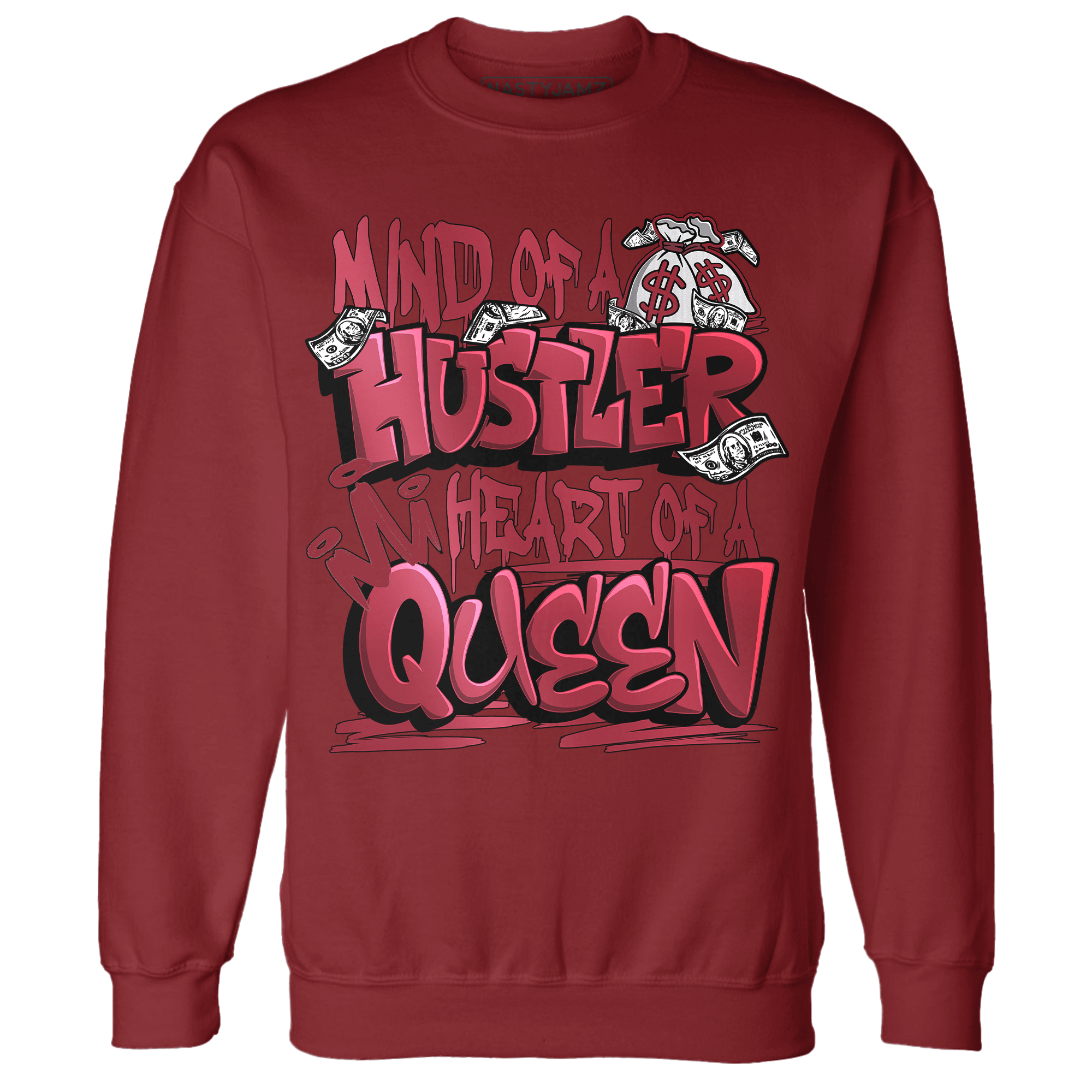 High 85 Metallic Burgundy 1s Sweatshirt Match Hustler Heart Queen - NastyJamz