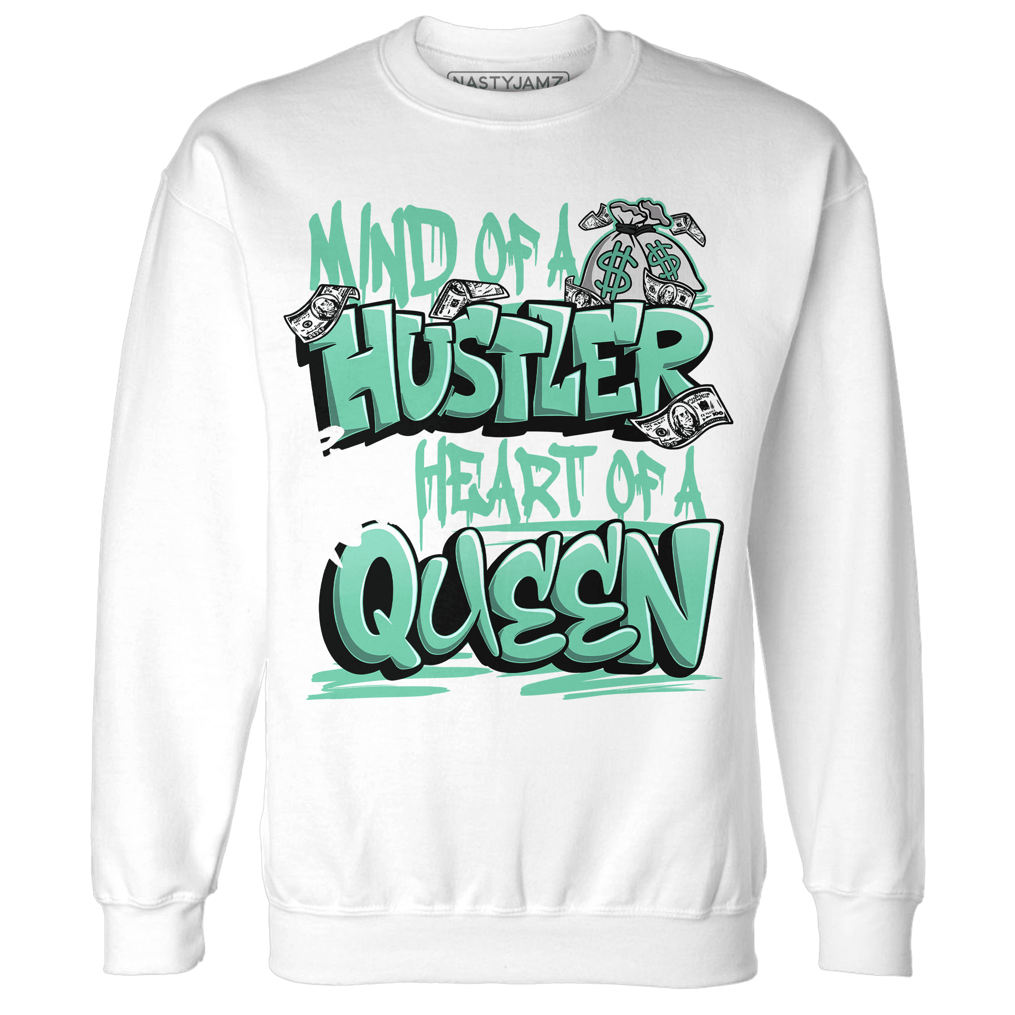 High OG Green Glow 1s Sweatshirt Match Hustler Heart Queen - NastyJamz