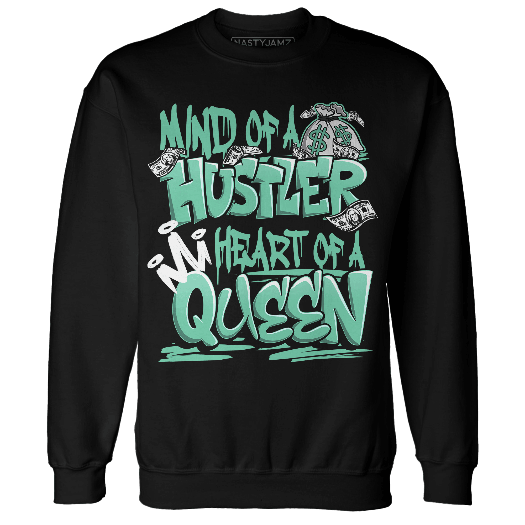 High OG Green Glow 1s Sweatshirt Match Hustler Heart Queen - NastyJamz
