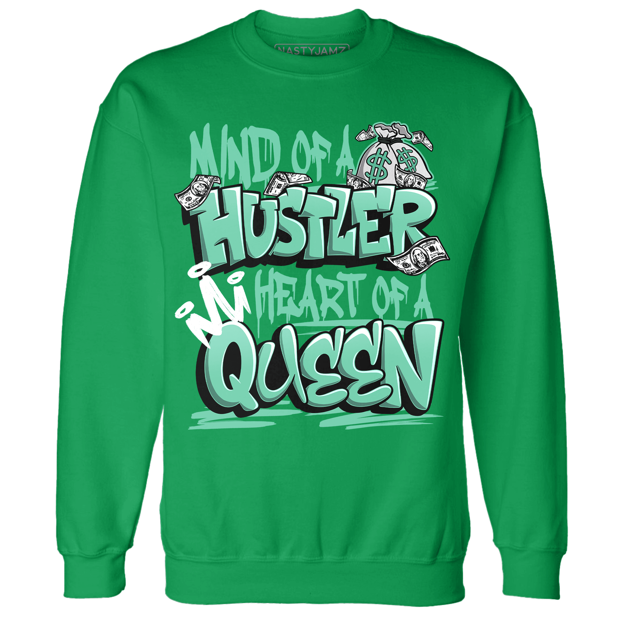 High OG Green Glow 1s Sweatshirt Match Hustler Heart Queen - NastyJamz