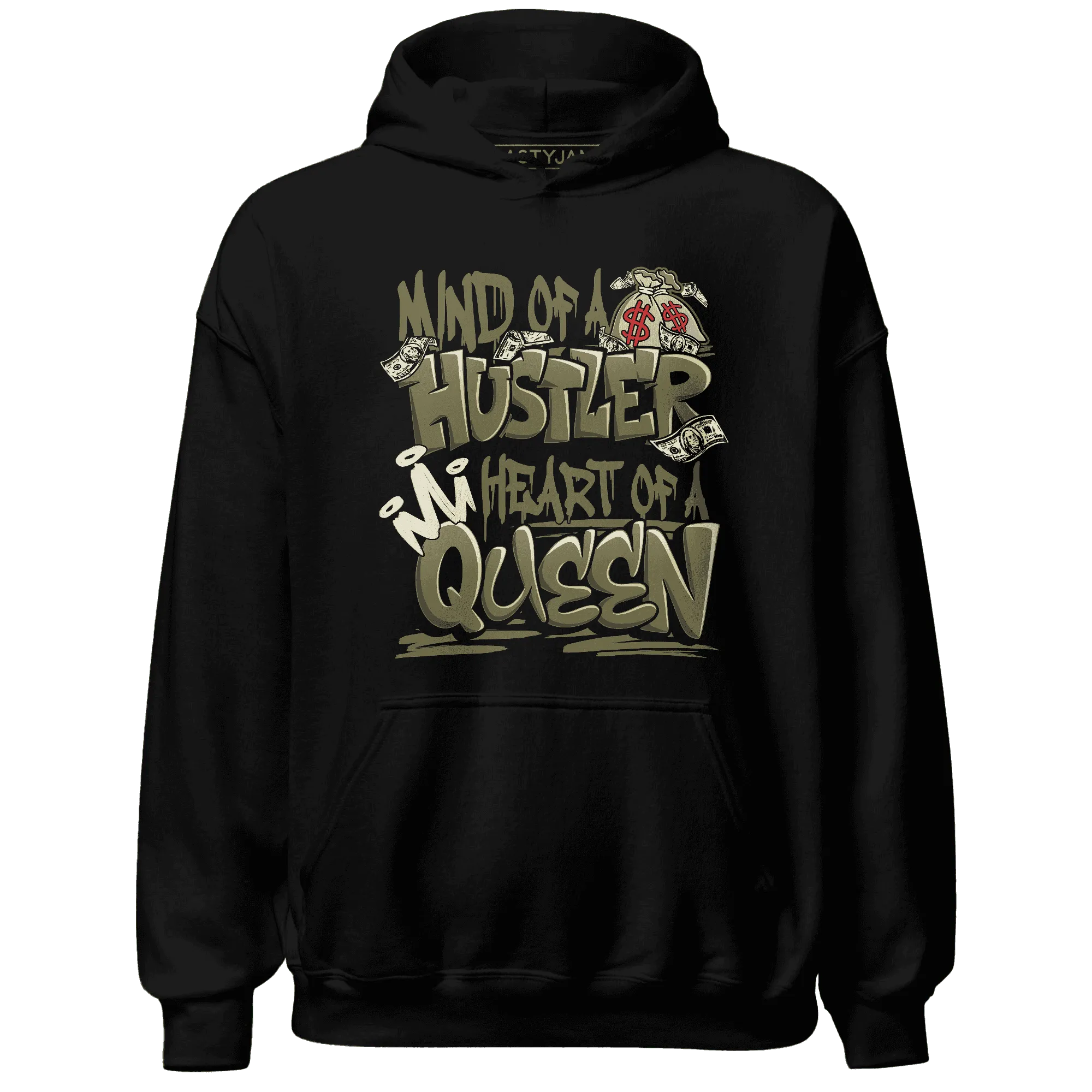 NastyJamz-Medium-Olive-1s-Hoodie-Match-Hustler-Heart-Queen
