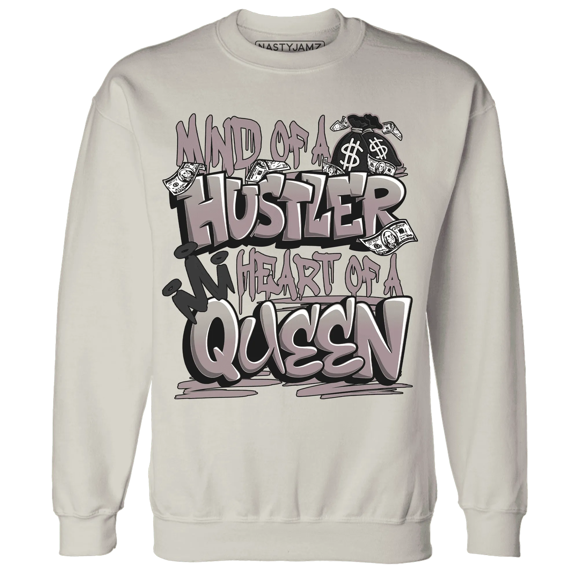 NastyJamz-Black-Violet-Ore-3s-Sweatshirt-Match-Hustler-Heart-Queen