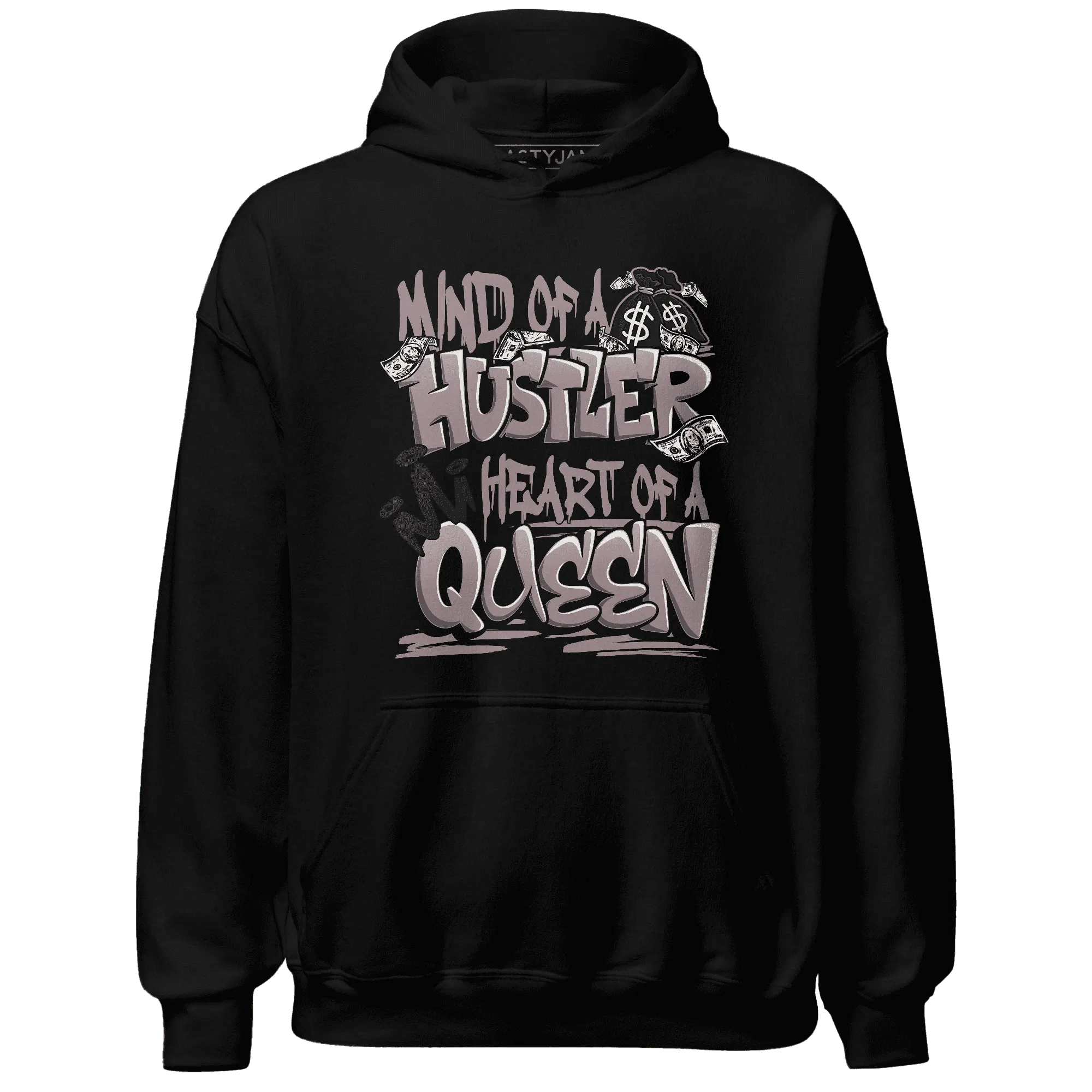 NastyJamz-Black-Violet-Ore-3s-Hoodie-Match-Hustler-Heart-Queen