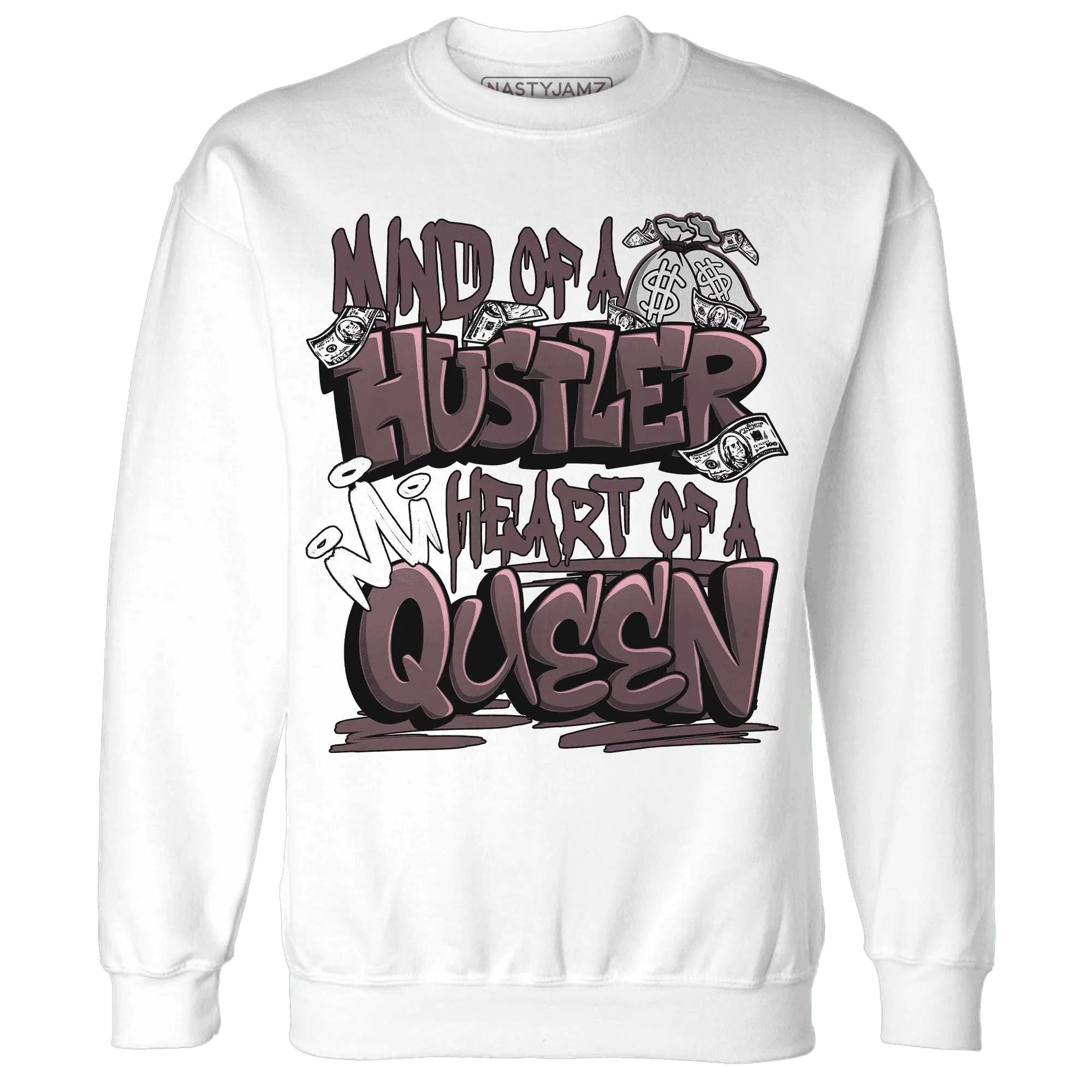 NastyJamz-Burgundy-Crush-3s-Sweatshirt-Match-Hustler-Heart-Queen