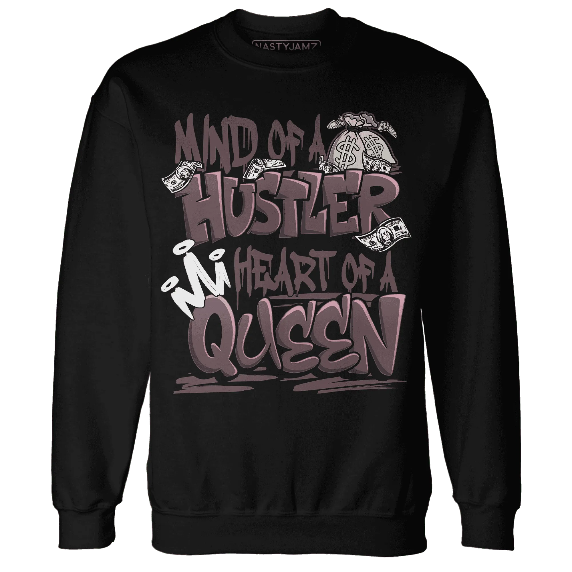NastyJamz-Burgundy-Crush-3s-Sweatshirt-Match-Hustler-Heart-Queen