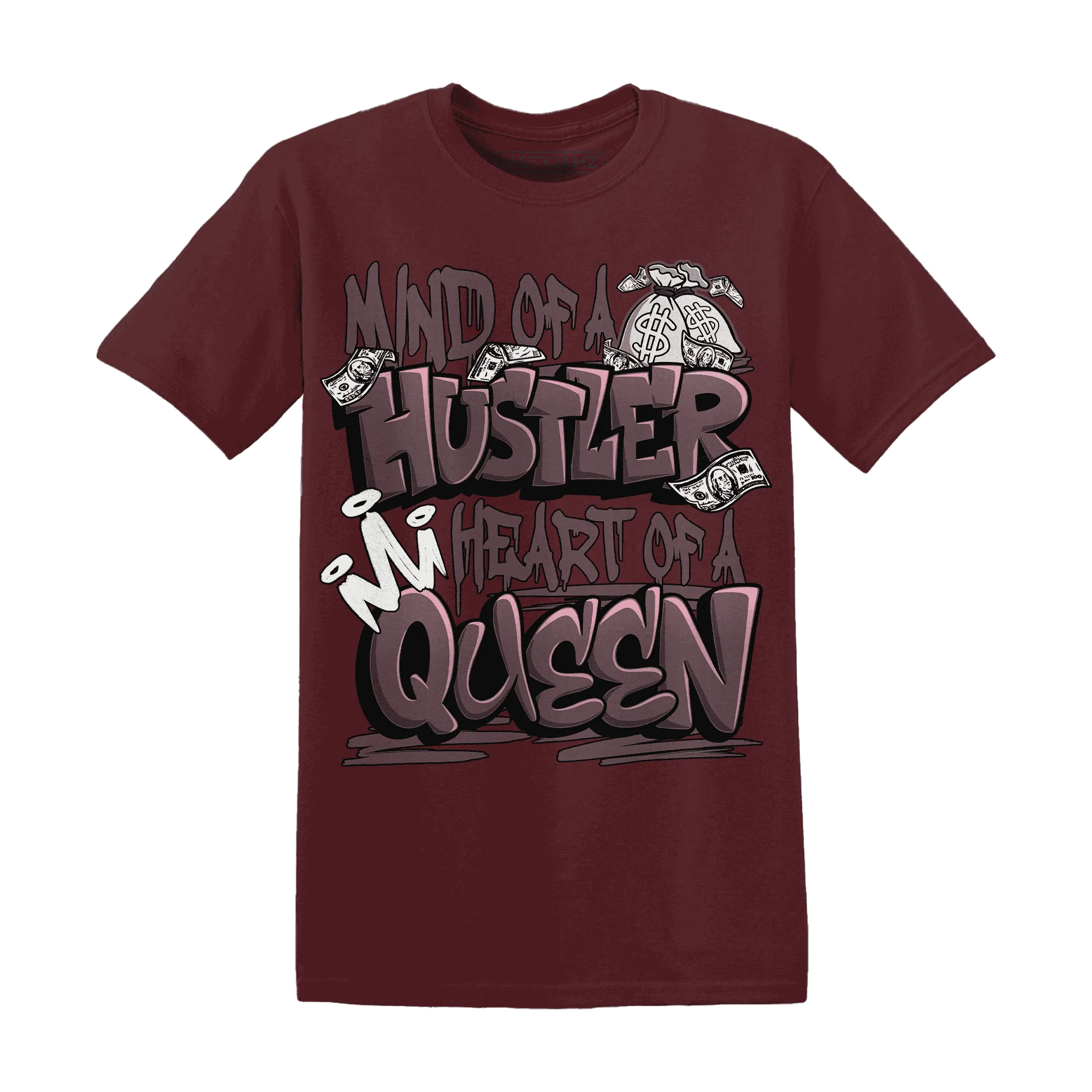 NastyJamz-Burgundy-Crush-3s-T-Shirt-Match-Hustler-Heart-Queen