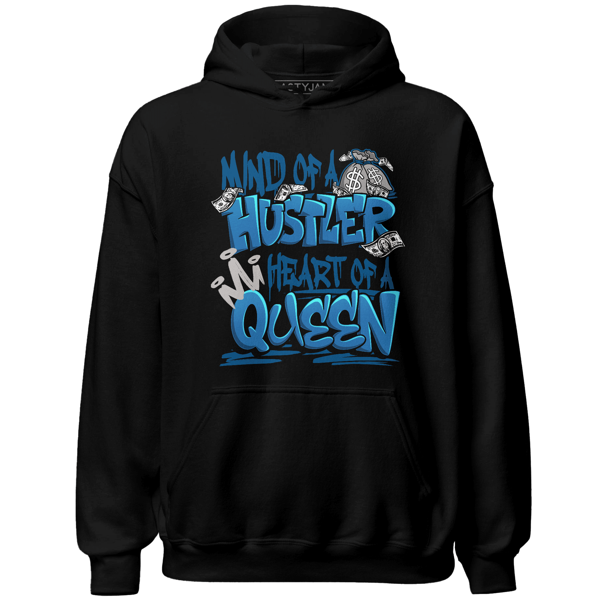 Industrial Blue 4s Hoodie Match Hustler Heart Queen - NastyJamz