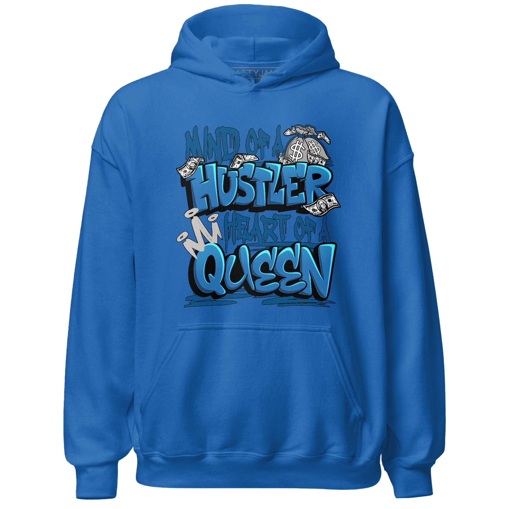 Industrial Blue 4s Hoodie Match Hustler Heart Queen - NastyJamz