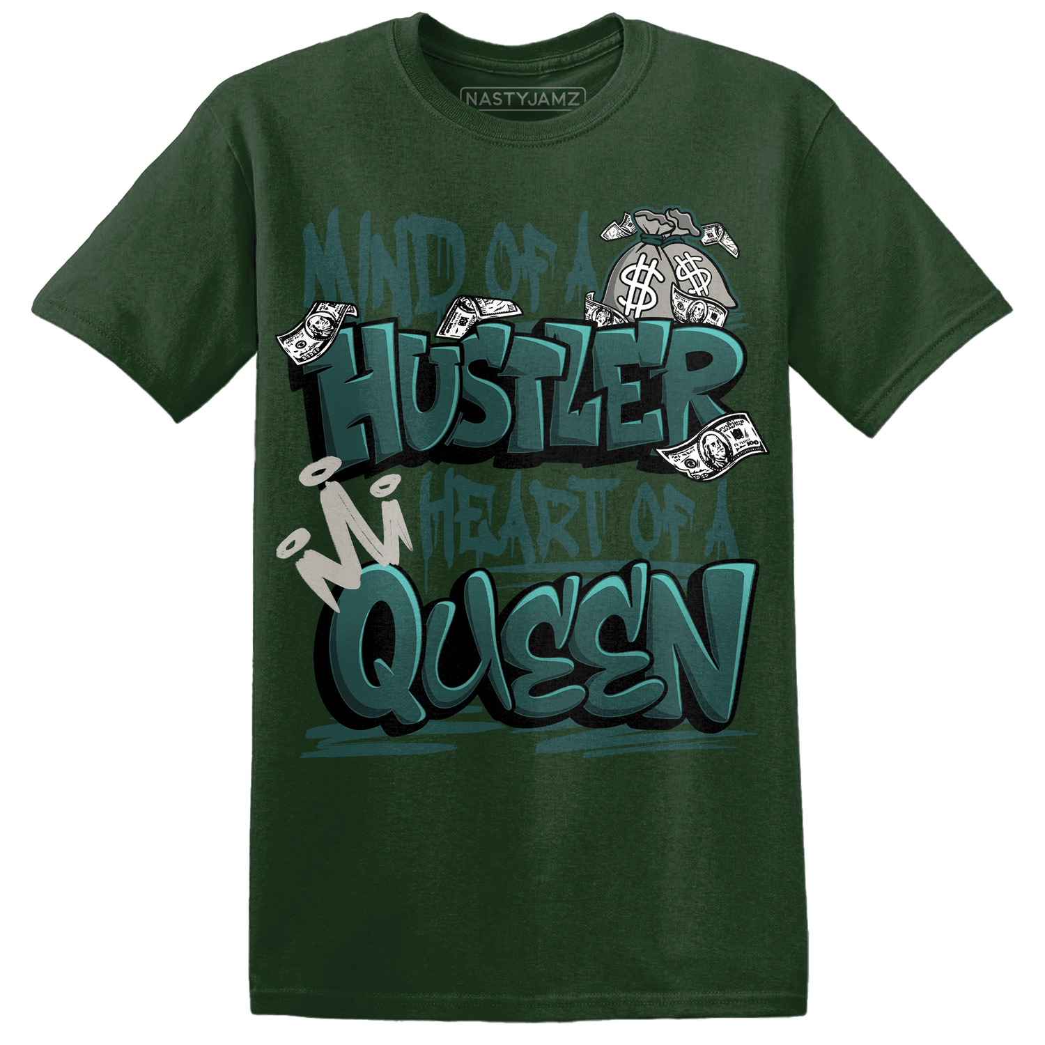 Oxidized Green 4s T Shirt Match Hustler Heart Queen - NastyJamz
