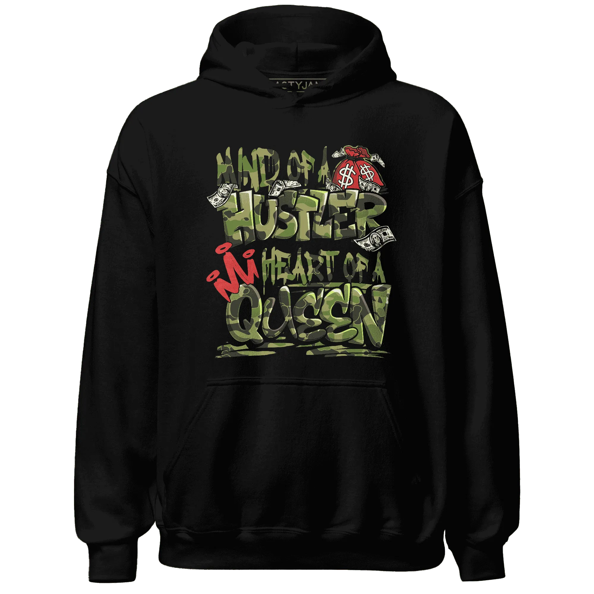 AM-90-Dark-Sage-Solar-Red-NastyJamz-Hoodie-Match-Hustler-Heart-Queen