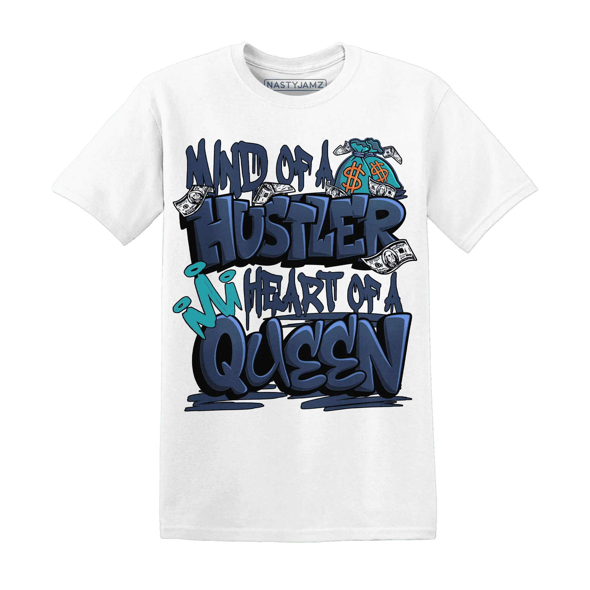 NastyJamz-AM-Plus-Drift-Midnight-Navy-Total-Orange-Dusty-Cactus-T-Shirt-Match-Hustler-Heart-Queen
