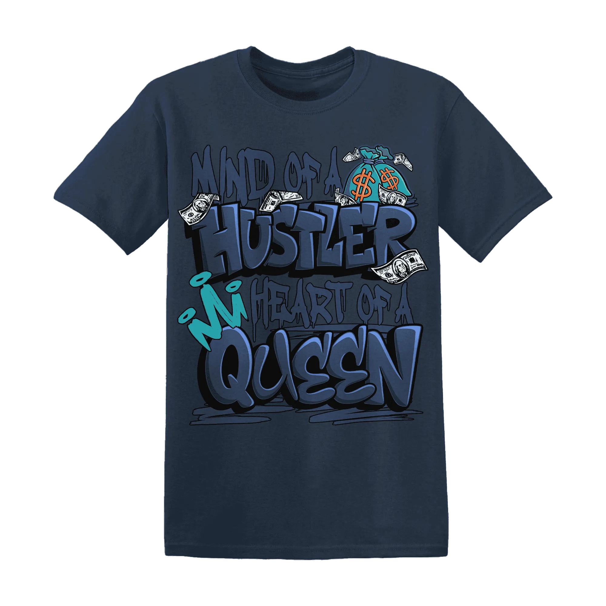 NastyJamz-AM-Plus-Drift-Midnight-Navy-Total-Orange-Dusty-Cactus-T-Shirt-Match-Hustler-Heart-Queen