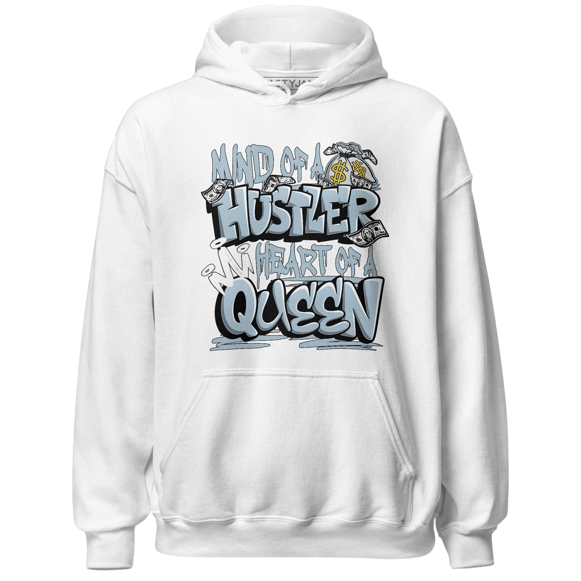 Blue Grey 13s Hoodie Match Hustler Heart Queen - NastyJamz